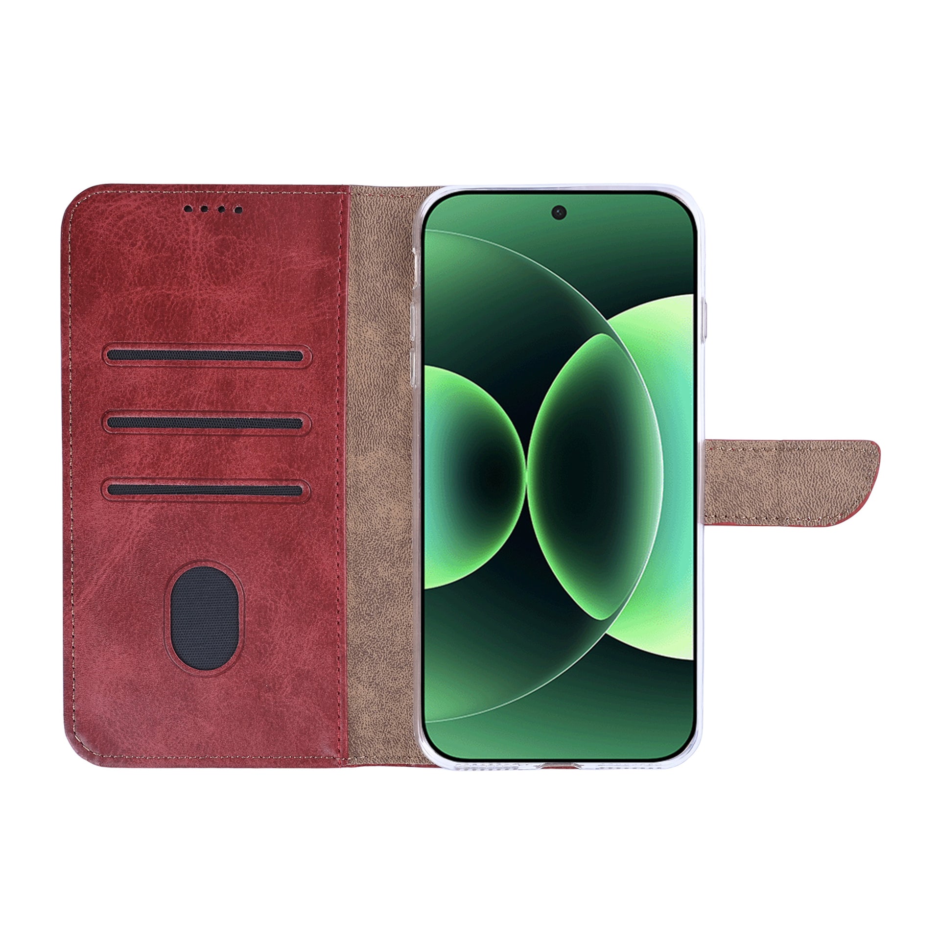 Rixus Bookcase For Xiaomi 17 Pro Dark Red