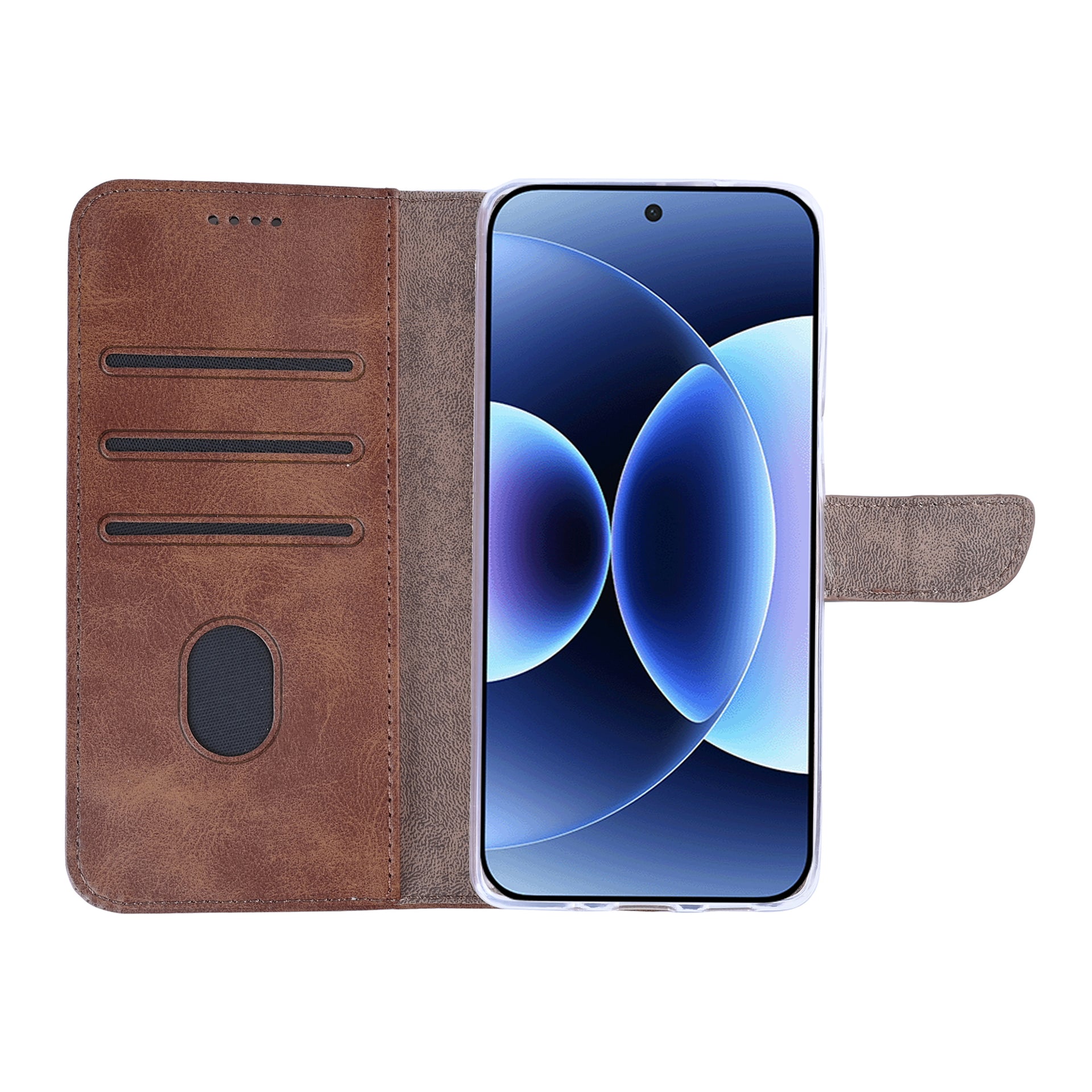 Rixus Bookcase For Xiaomi 17 Pro Max Brown