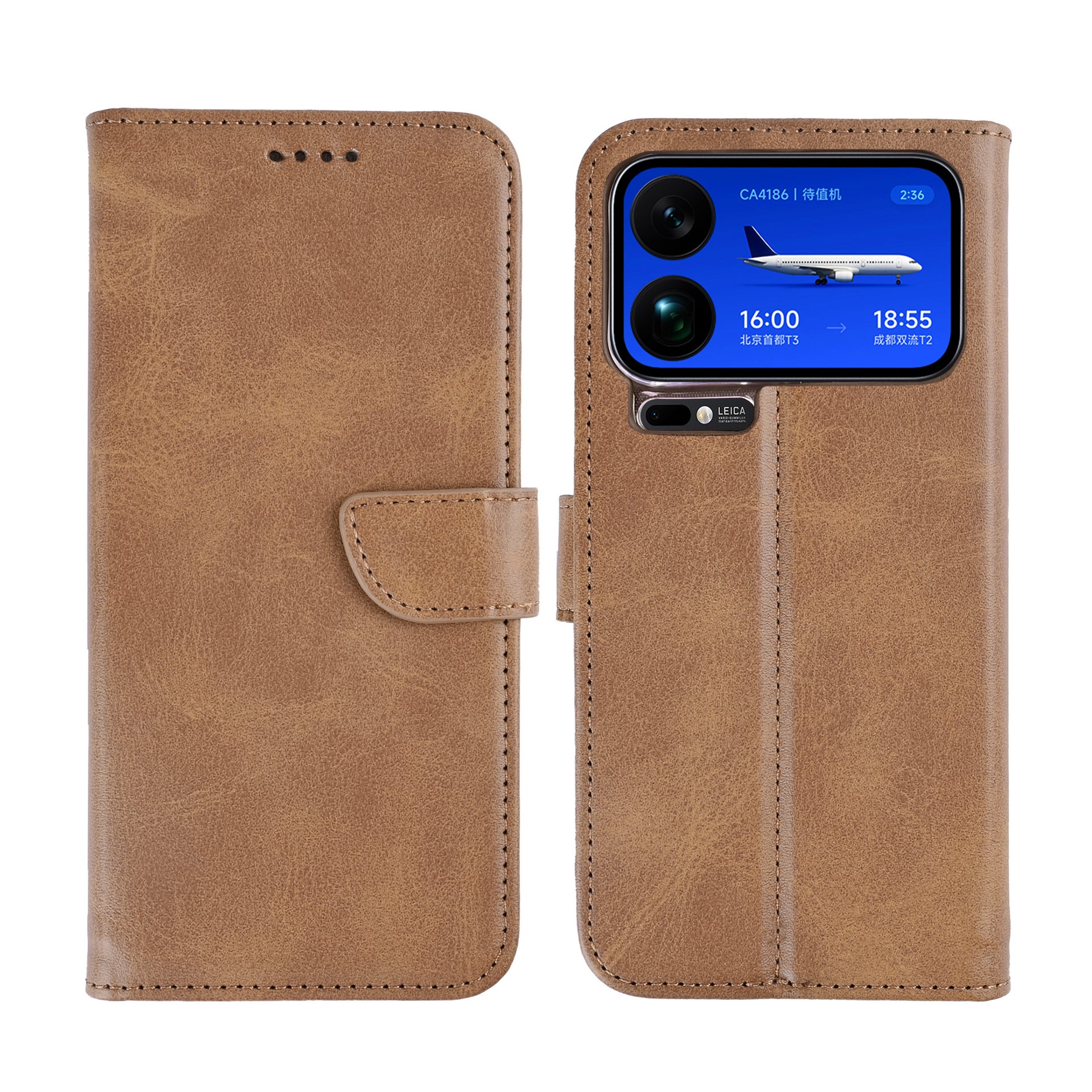 Rixus Bookcase For Xiaomi 17 Pro Max Light Brown