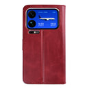 Rixus Bookcase For Xiaomi 17 Pro Max Dark Red