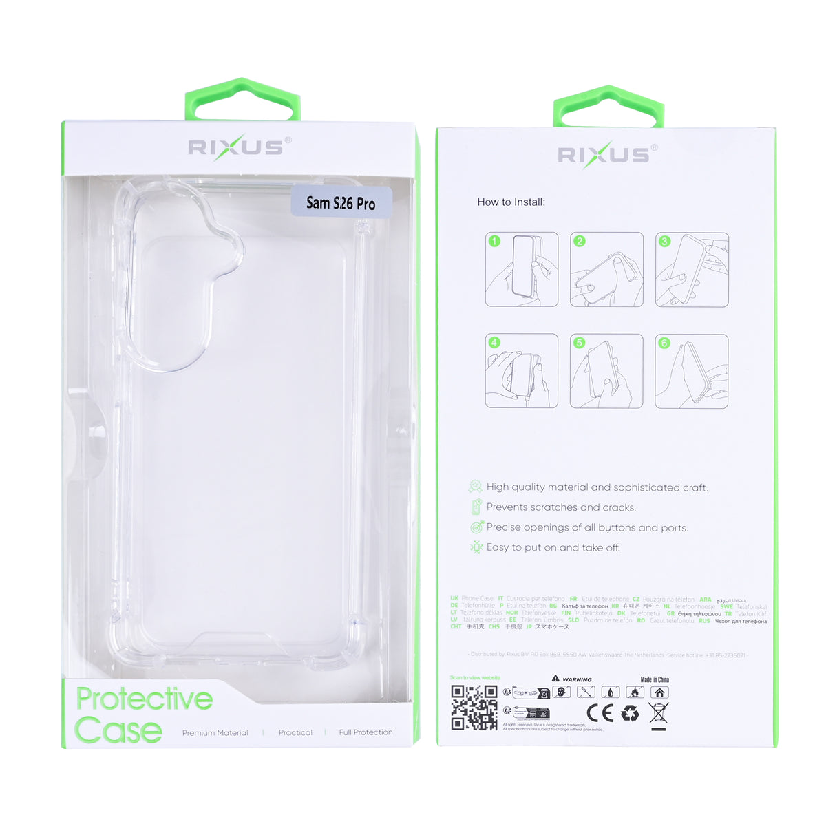 Rixus Anti-Burst Case For Samsung Galaxy S26 Transparent
