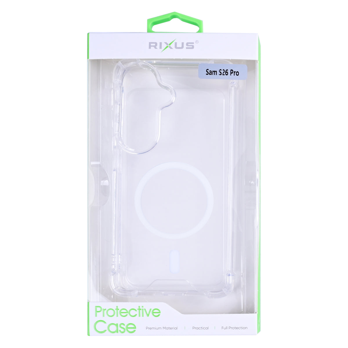 Rixus Anti-Burst Case With MagSafe Compatible For Samsung Galaxy S26 Transparent