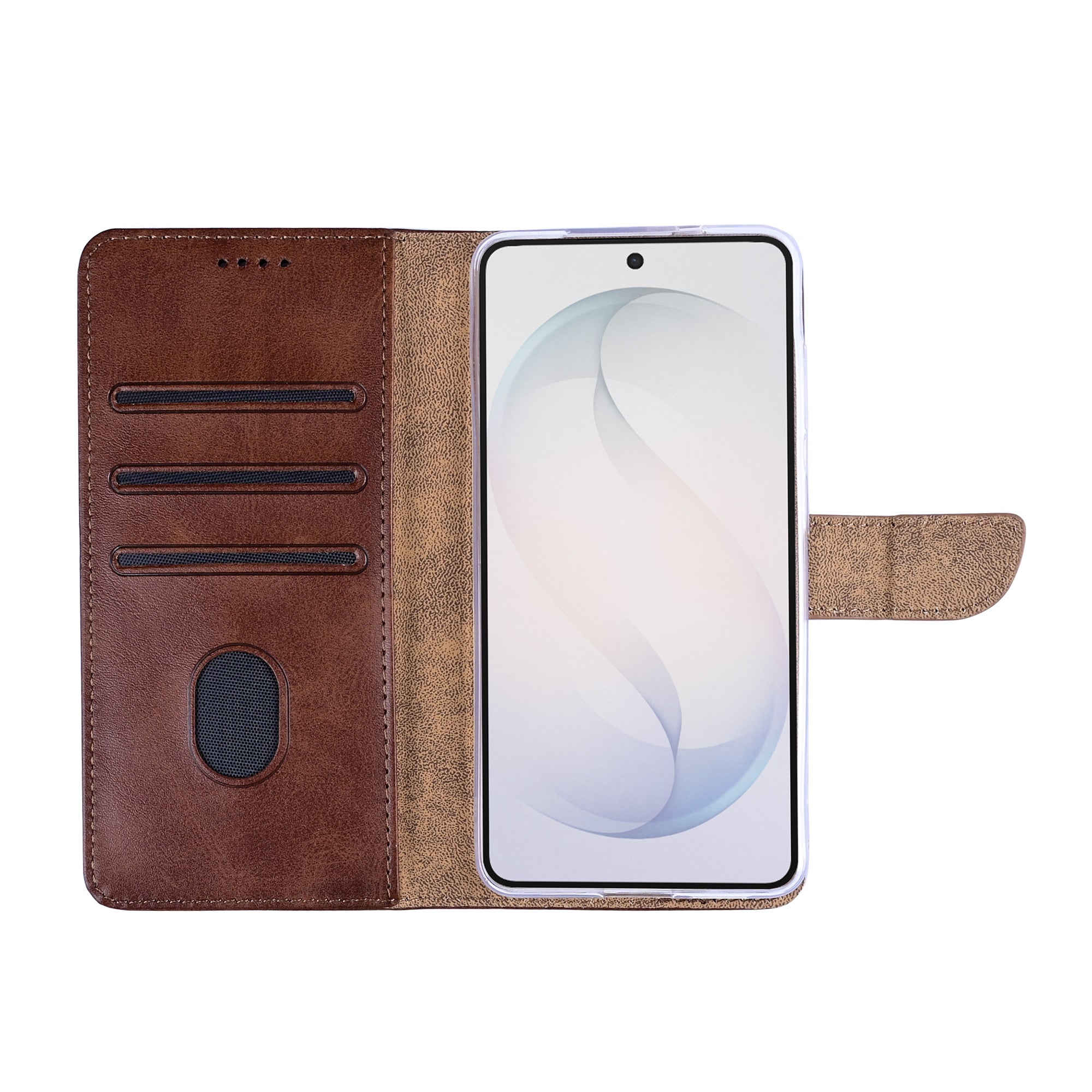 Rixus Bookcase For Samsung Galaxy S26 Brown