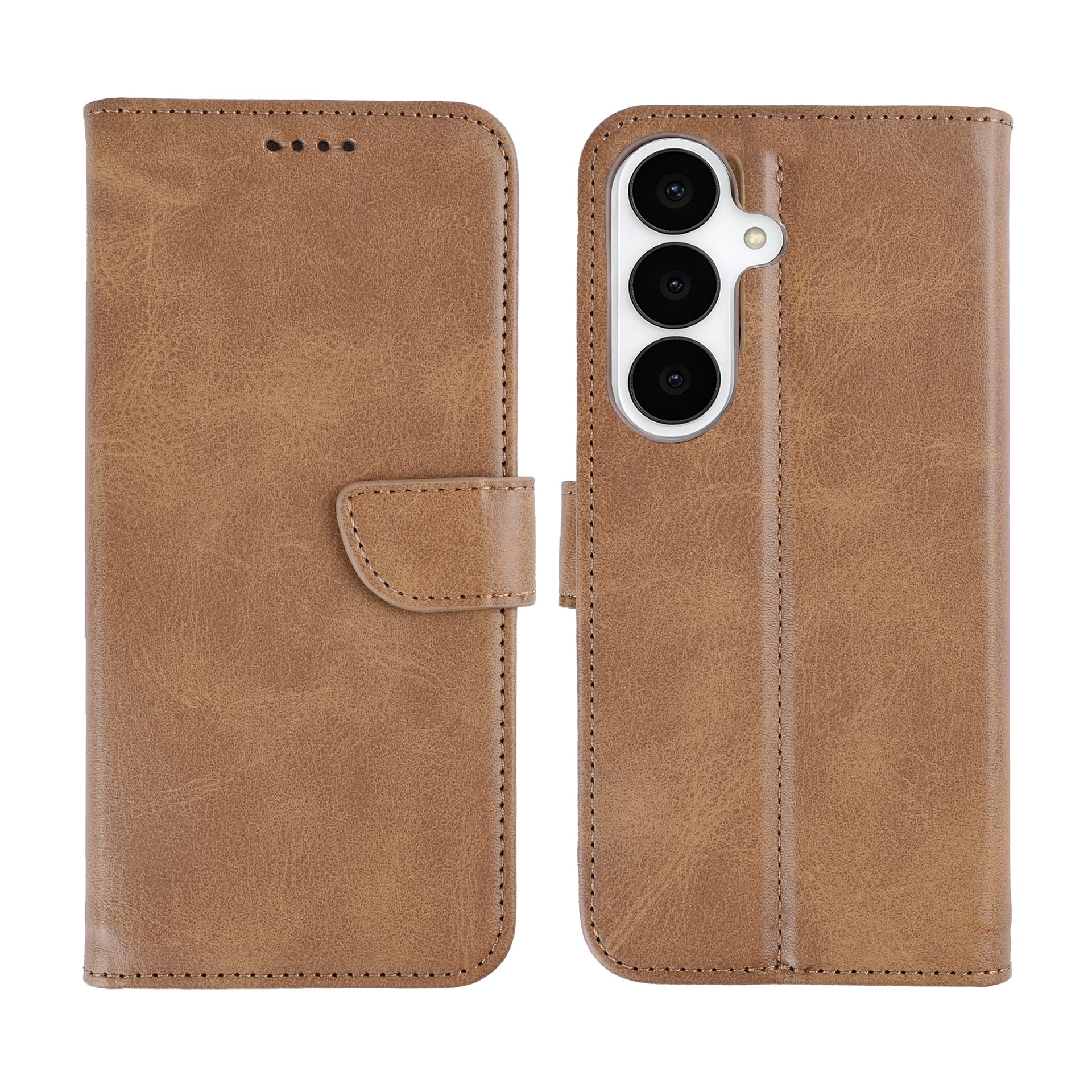 Rixus Bookcase For Samsung Galaxy S26 Light Brown