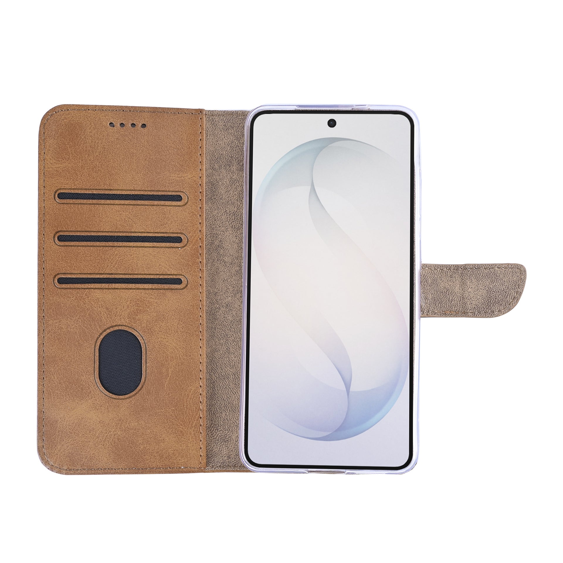 Rixus Bookcase For Samsung Galaxy S26 Light Brown