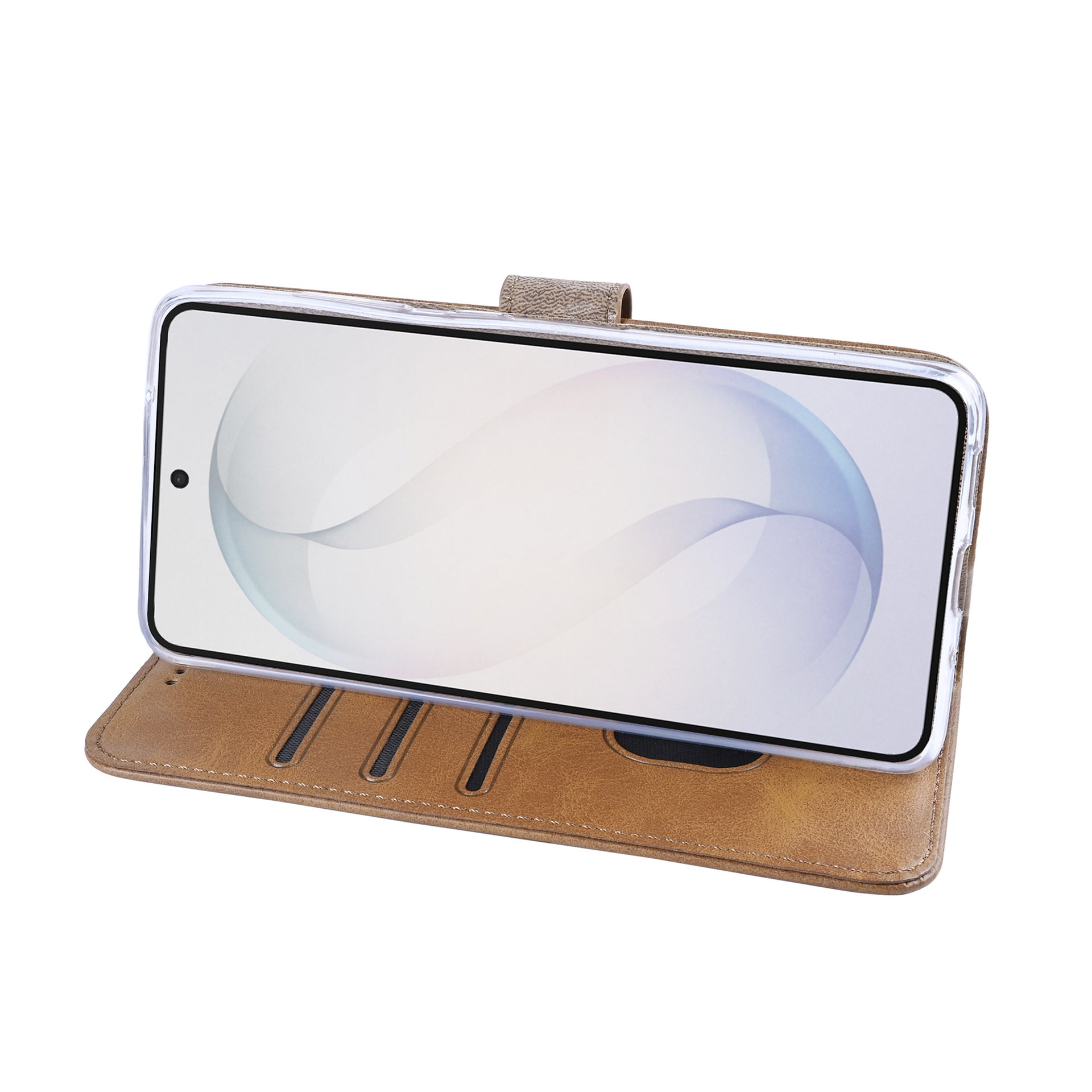 Rixus Bookcase For Samsung Galaxy S26 Light Brown
