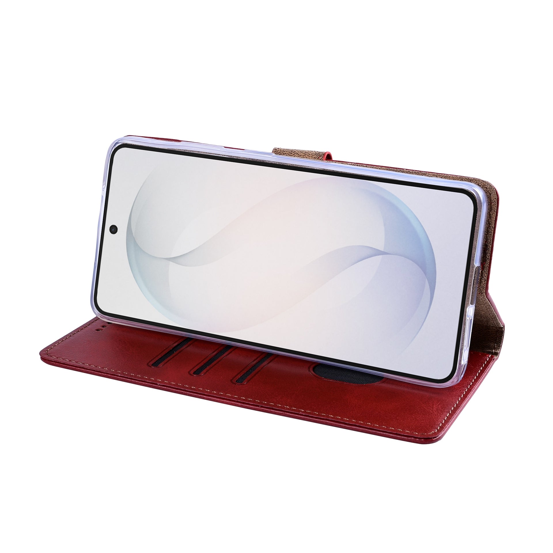 Rixus Bookcase For Samsung Galaxy S26 Dark Red