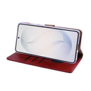 Rixus Bookcase For Samsung Galaxy S26 Dark Red