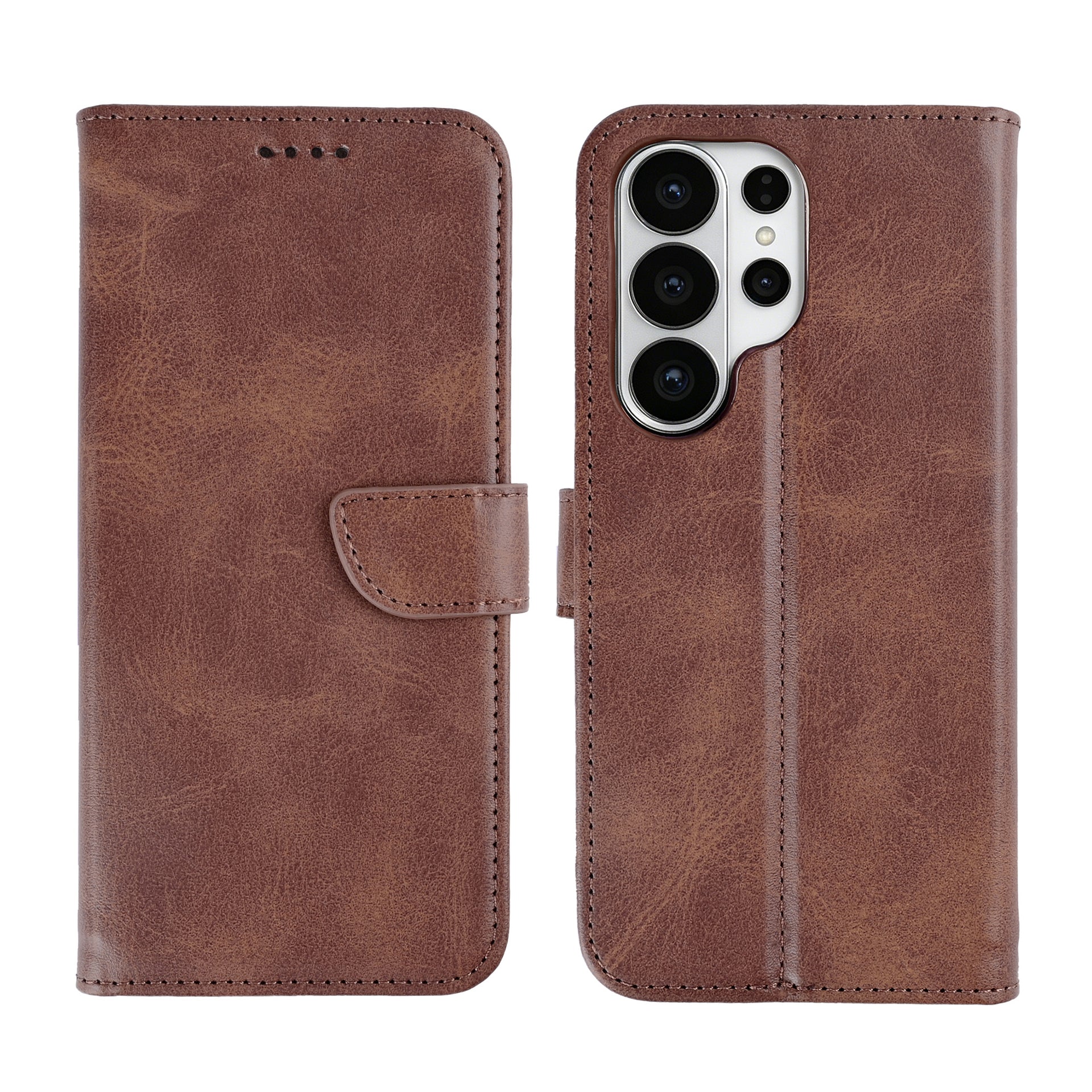 Rixus Bookcase For Samsung Galaxy S26 Ultra Brown
