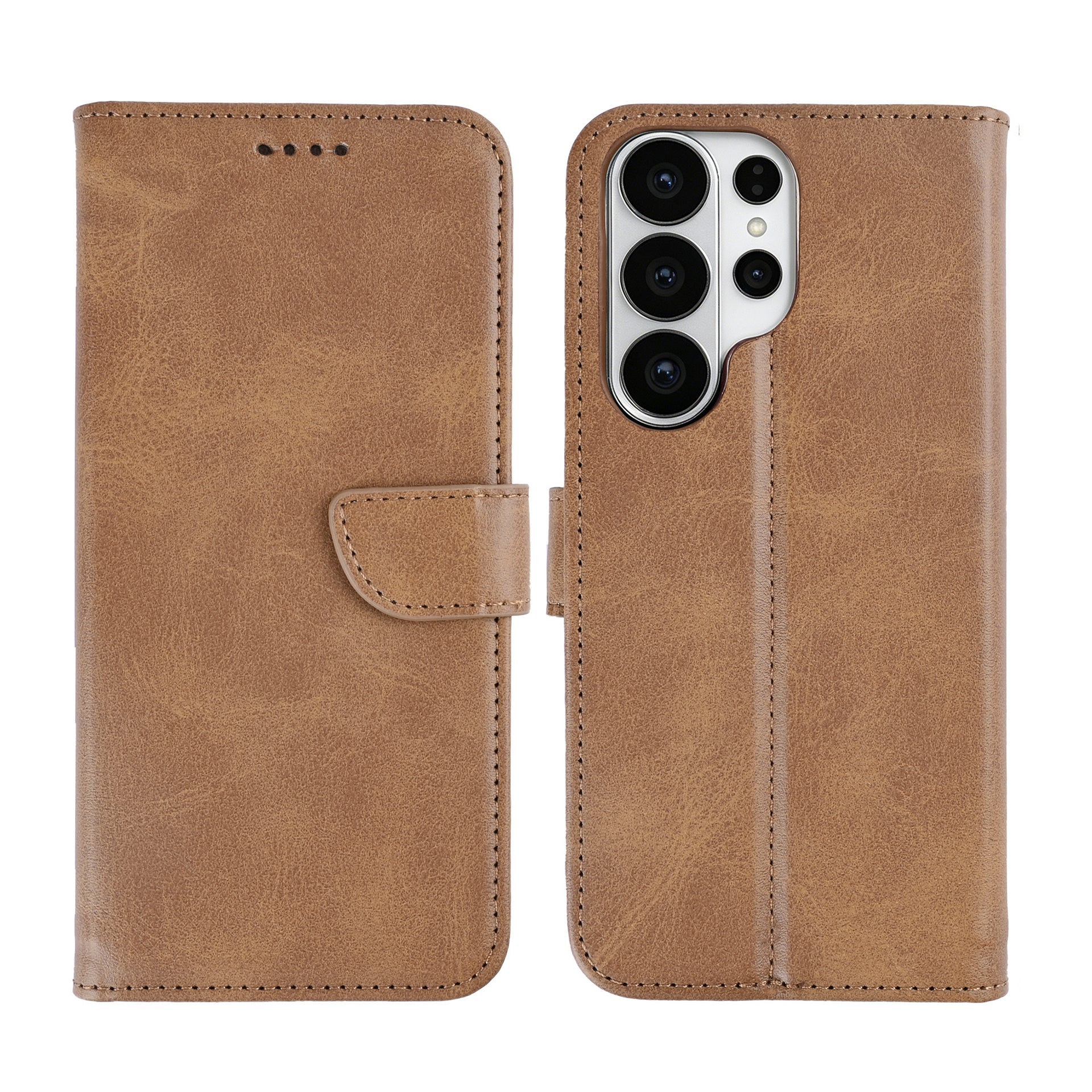 Rixus Bookcase For Samsung Galaxy S26 Ultra Light Brown