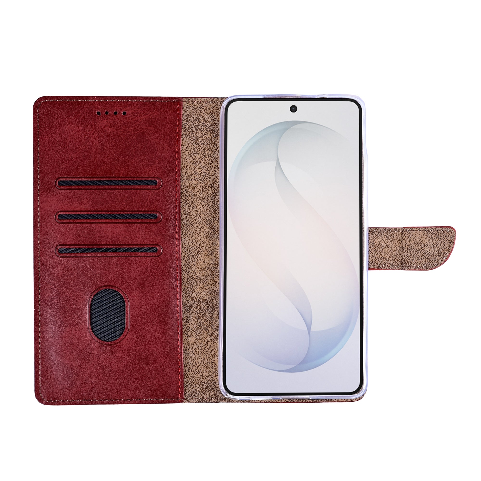Rixus Bookcase For Samsung Galaxy S26 Ultra Dark Red