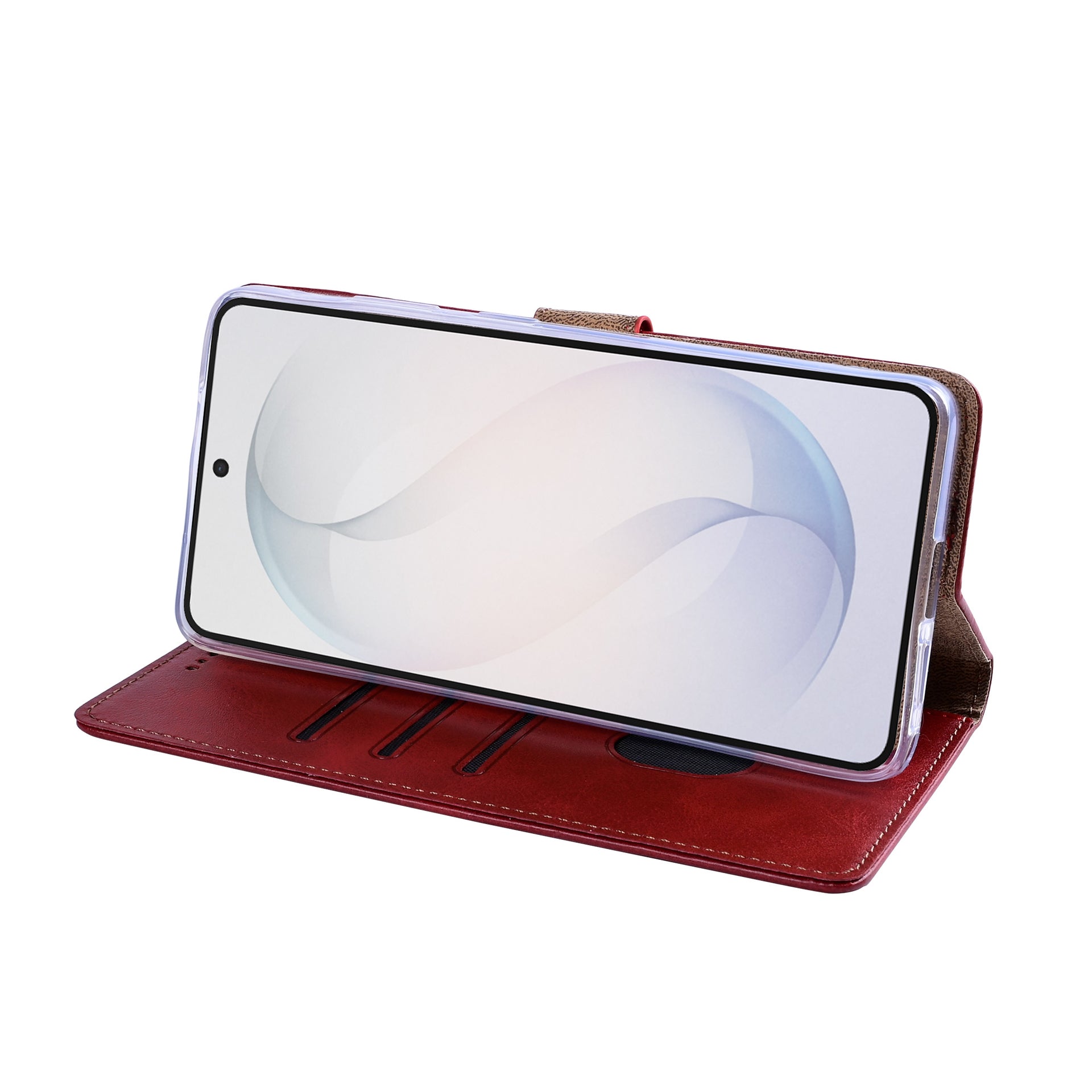 Rixus Bookcase For Samsung Galaxy S26 Ultra Dark Red