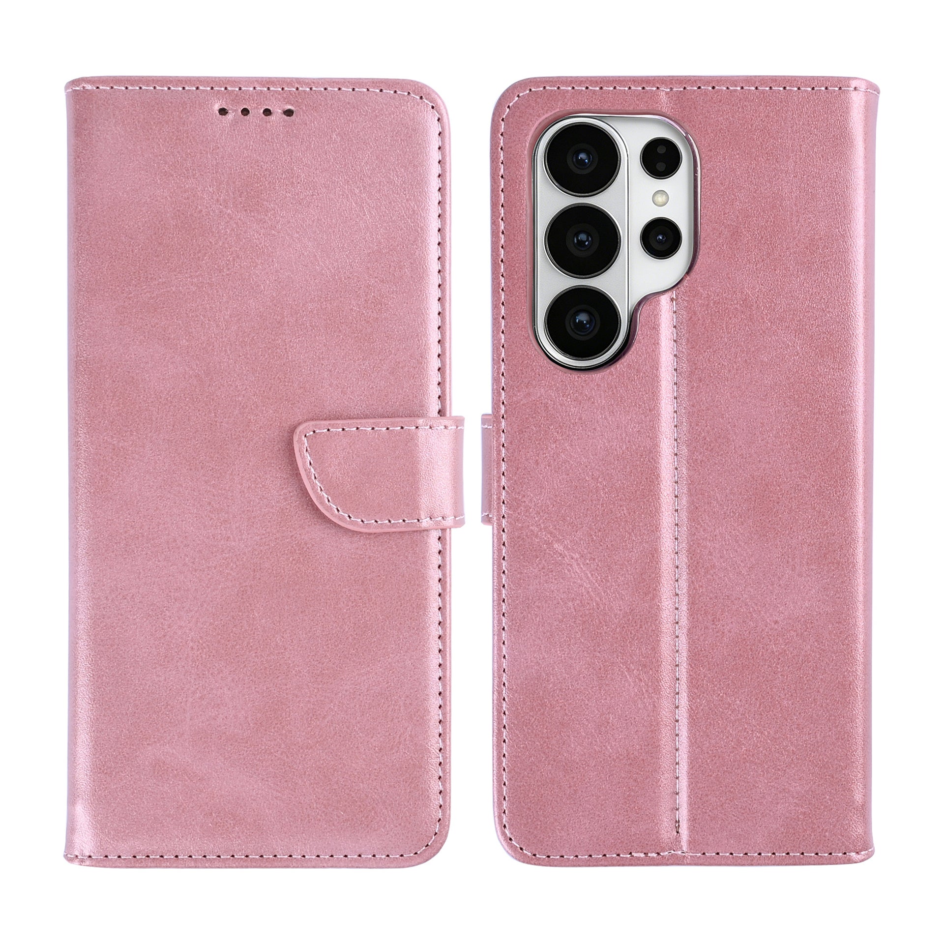 Rixus Bookcase For Samsung Galaxy S26 Ultra Pink