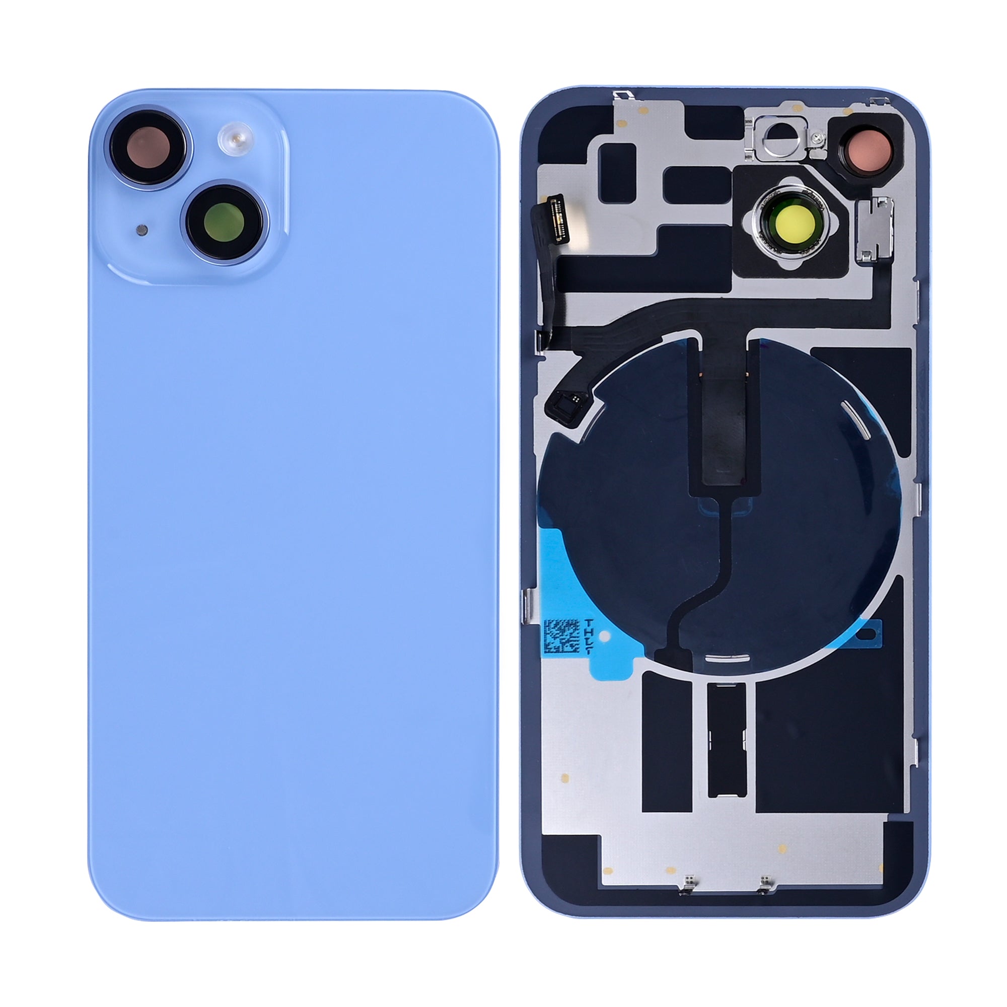 For Apple iPhone 14 Back Glass With NFC, Enlarge Camera Frame Blue Compatible