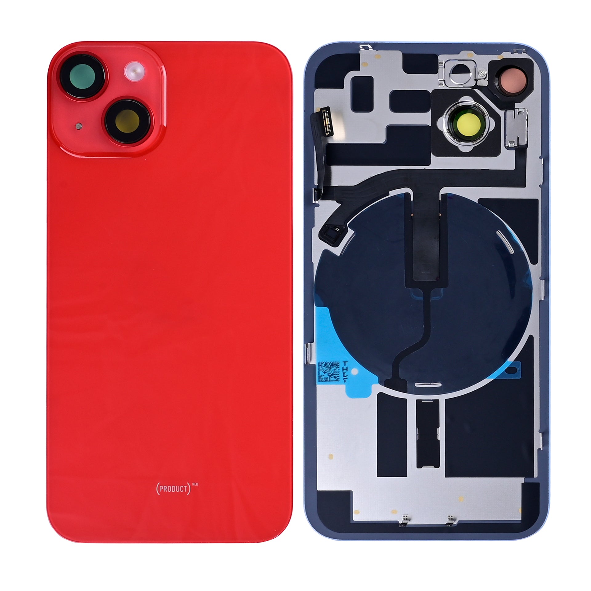 For Apple iPhone 14 Back Glass With NFC, Enlarge Camera Frame Red Compatible