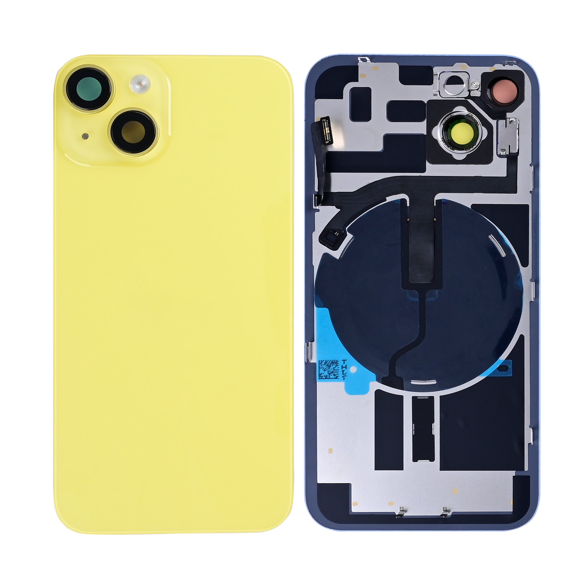 For Apple iPhone 14 Back Glass With NFC, Enlarge Camera Frame Yellow Compatible