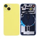 For Apple iPhone 14 Back Glass With NFC, Enlarge Camera Frame Yellow Compatible