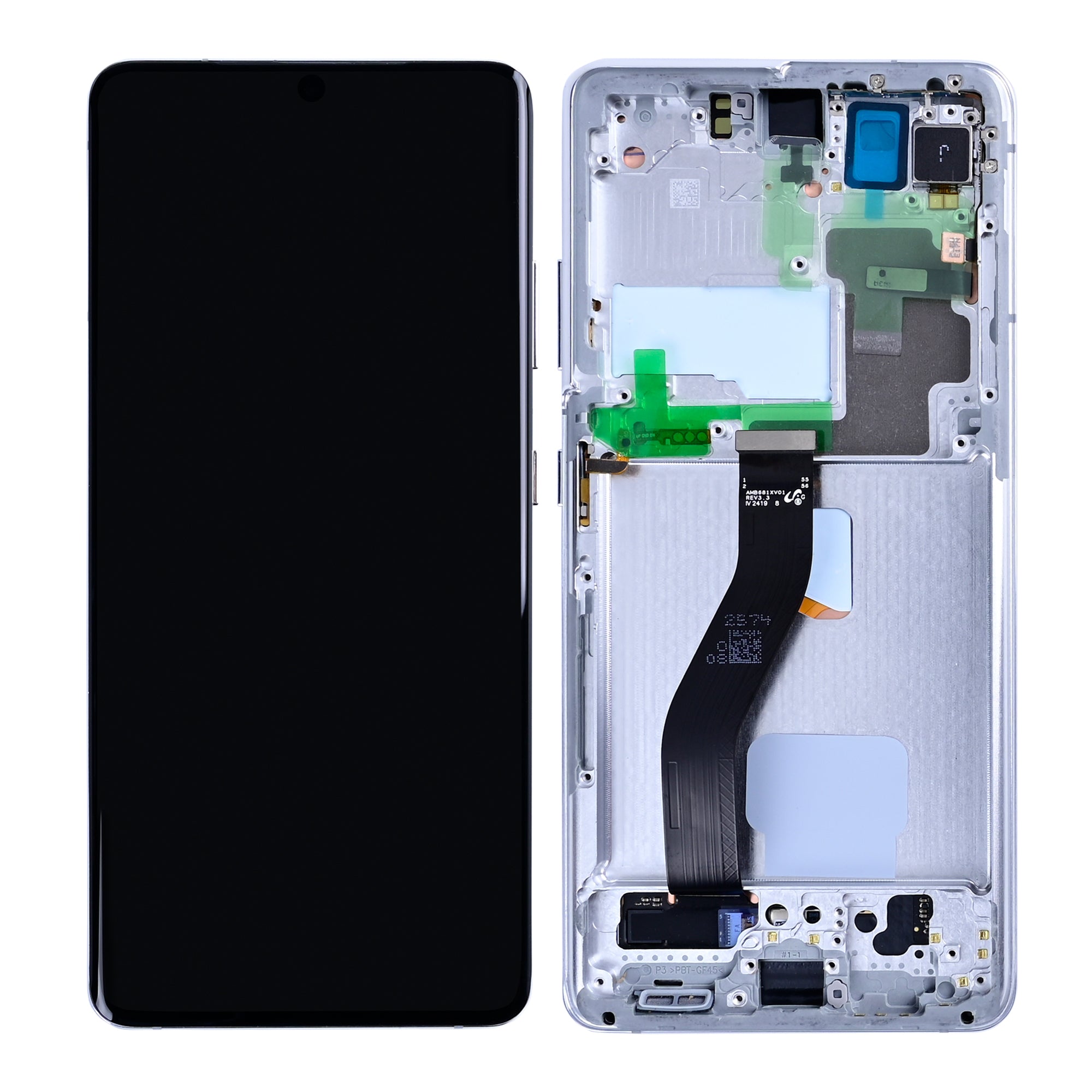 Samsung Galaxy S21 Ultra 5G G998B Display And Digitizer With Frame Phantom Silver Pre-Assembled