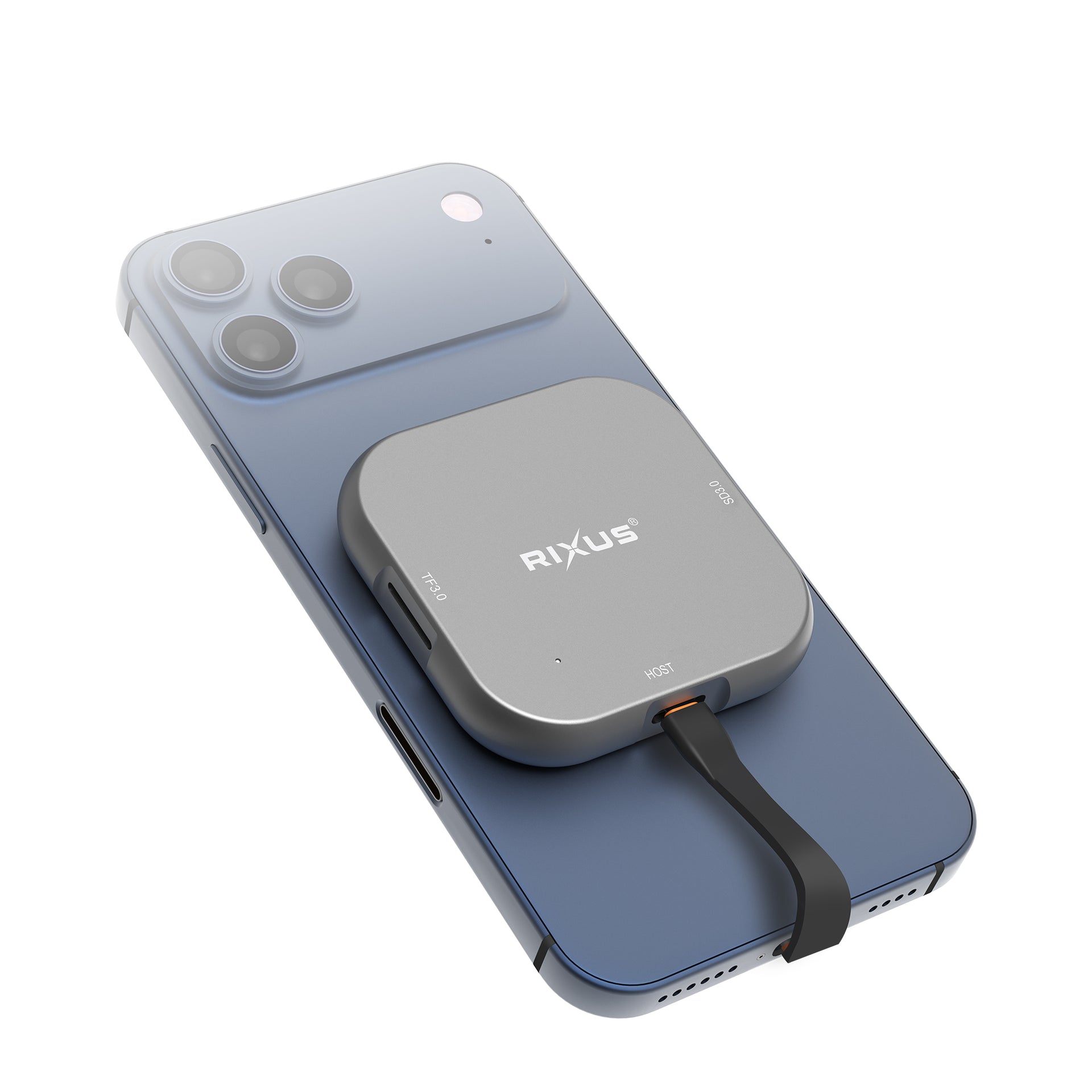 Rixus RXCR23 Magnetic SD Card Reader Gray