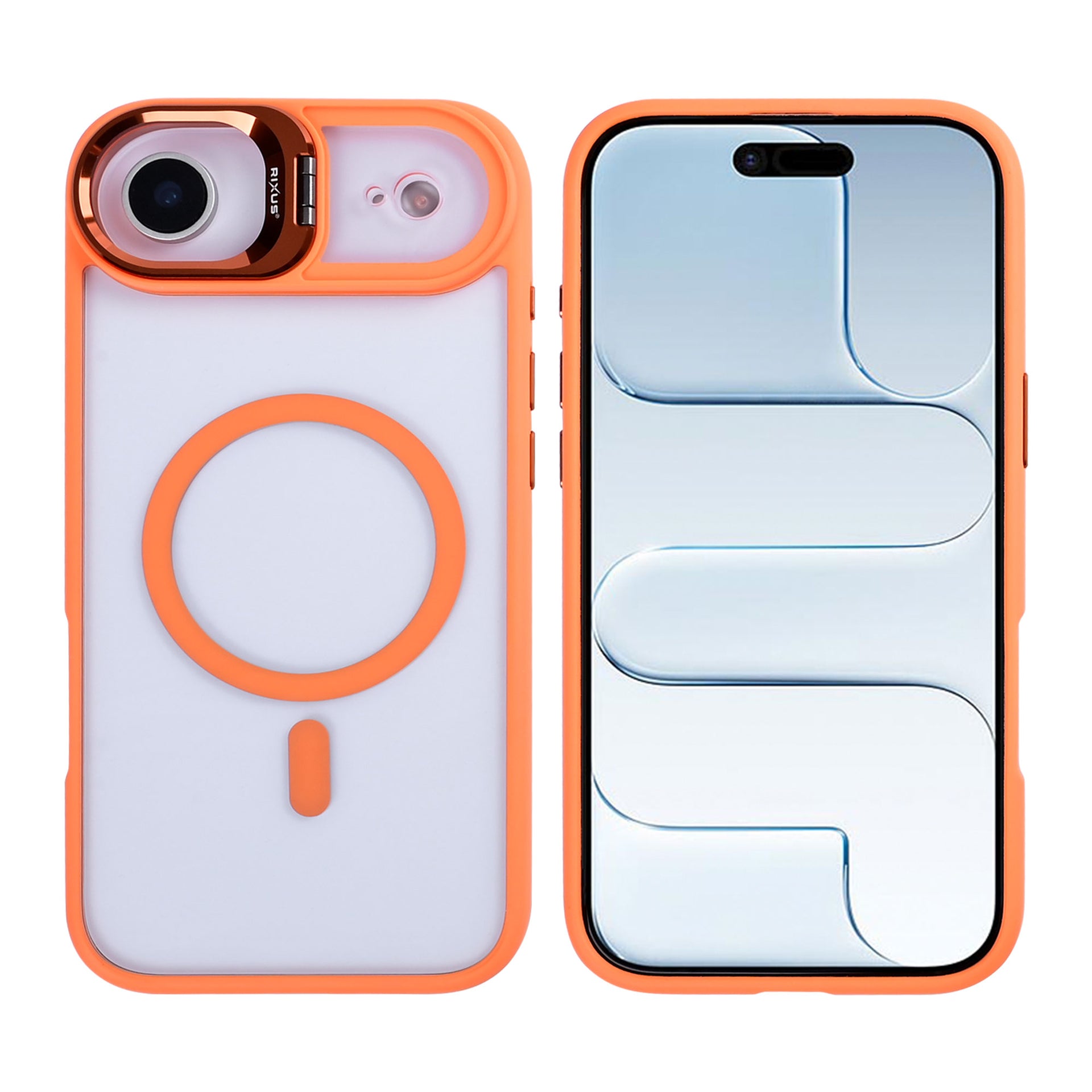 Rixus Classic 03 Case With MagSafe Compatible For Apple iPhone 17 Air Orange