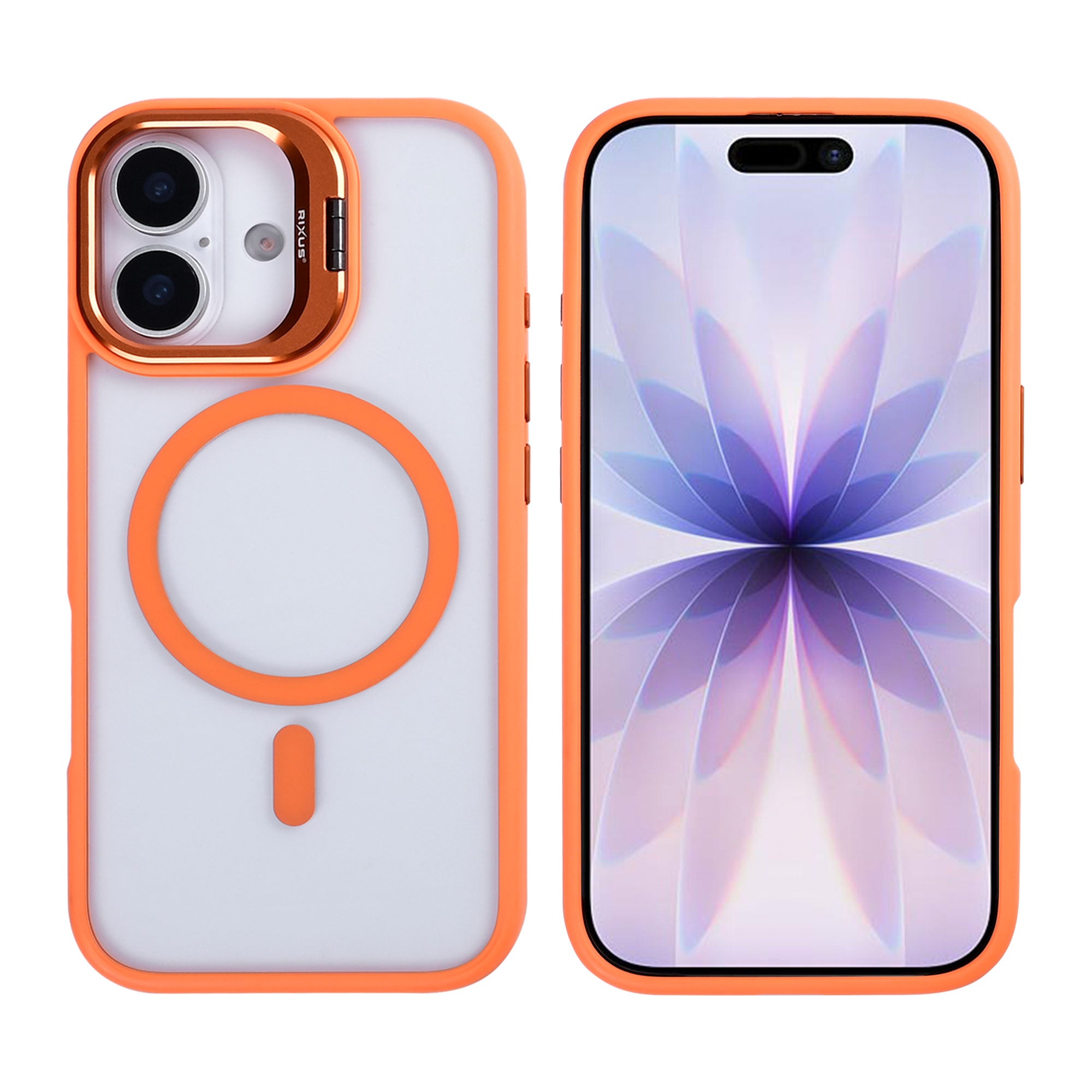 Rixus Classic 03 Case With MagSafe Compatible For Apple iPhone 17 Orange