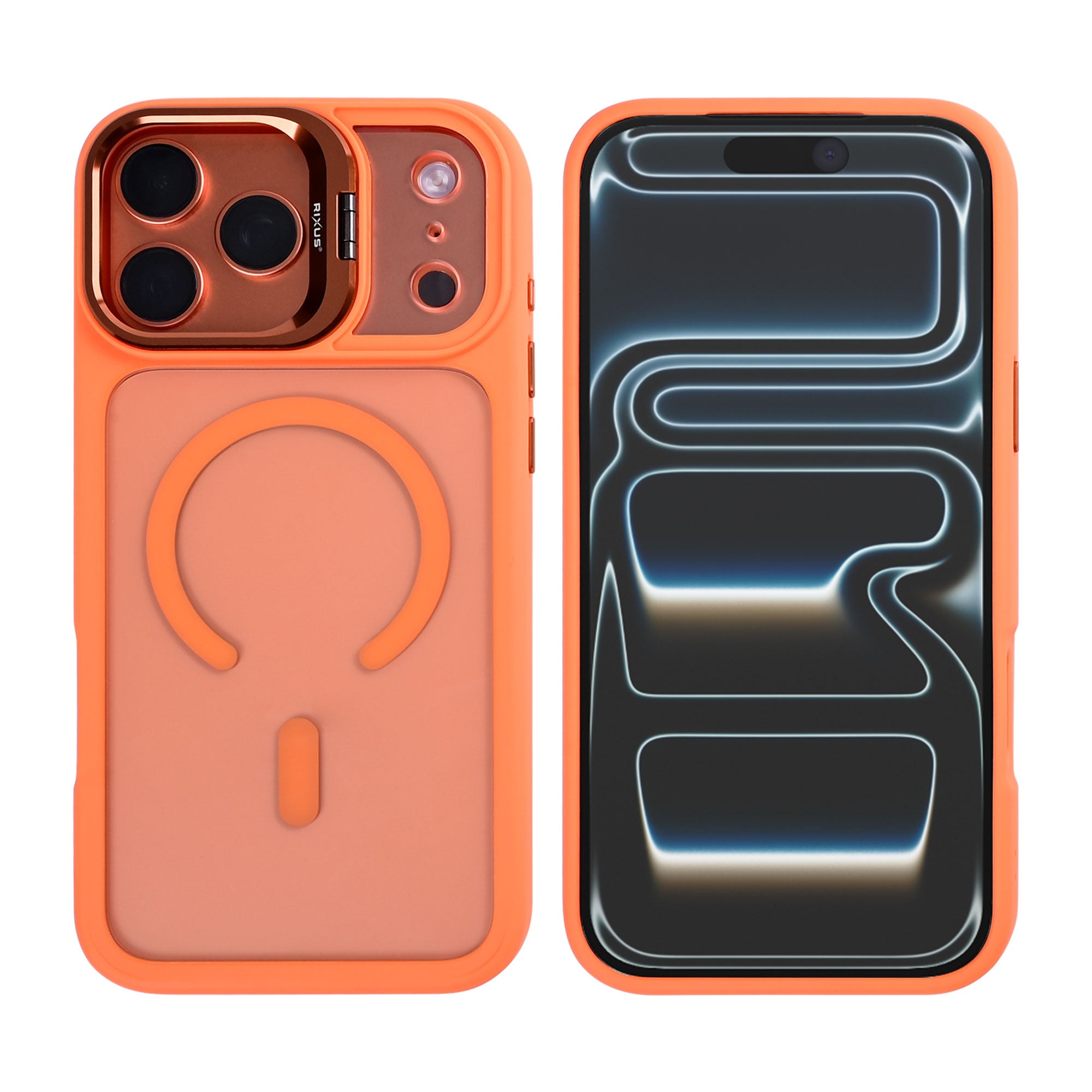 Rixus Classic 03 Case With MagSafe Compatible For Apple iPhone 17 Pro Orange