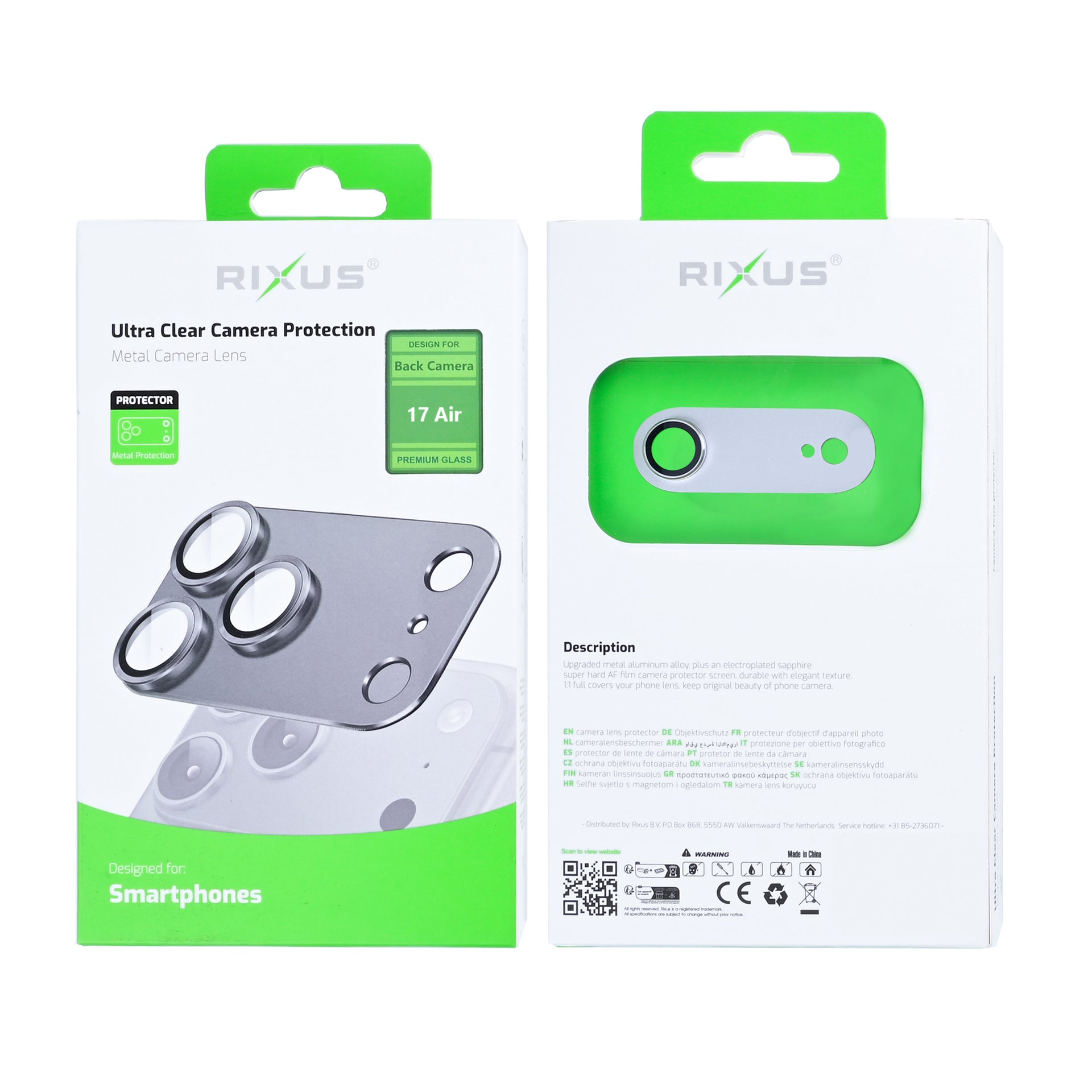 Rixus Ultra Clear Camera Protection For Apple iPhone 17 Air Cloud White