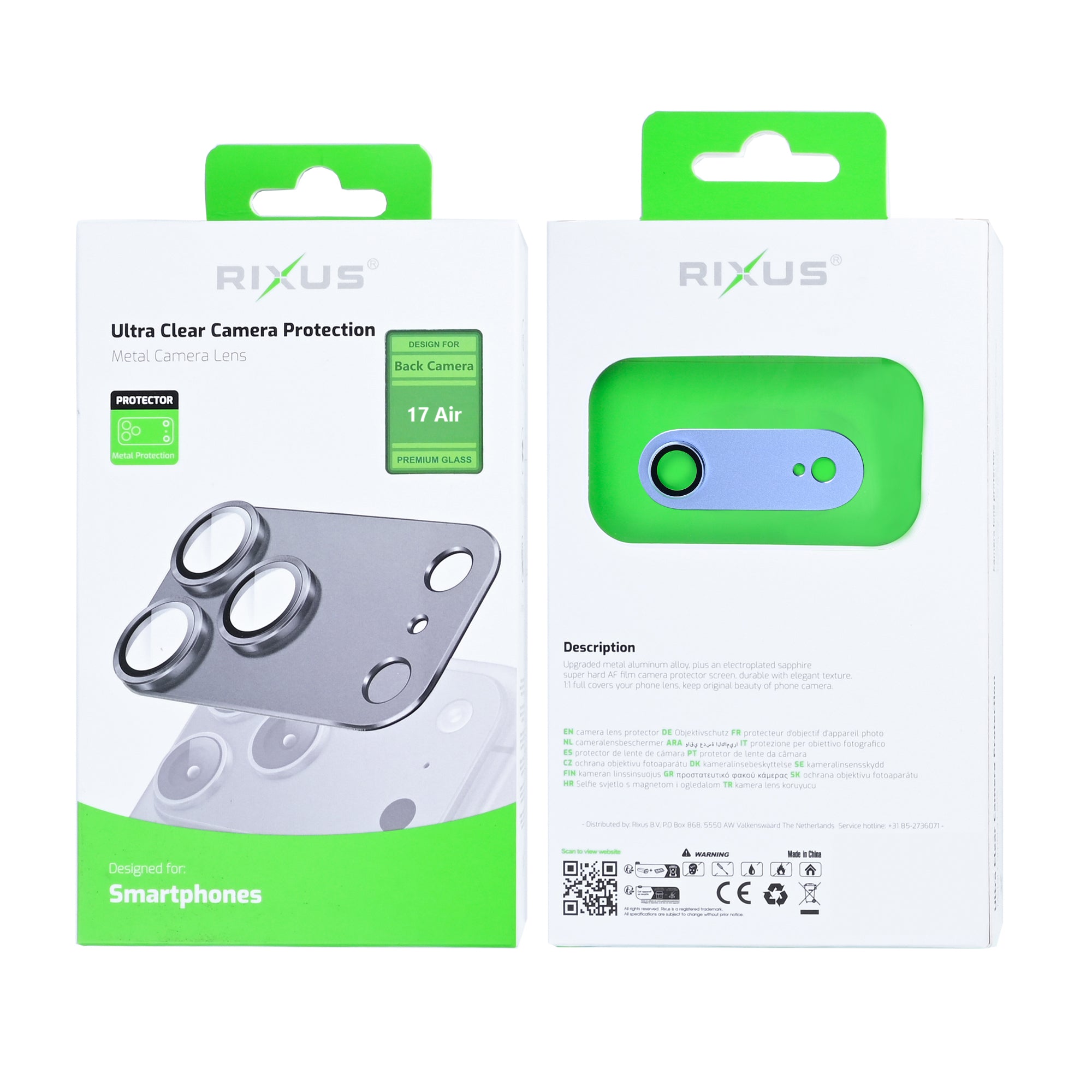 Rixus Ultra Clear Camera Protection For Apple iPhone 17 Air Sky Blue