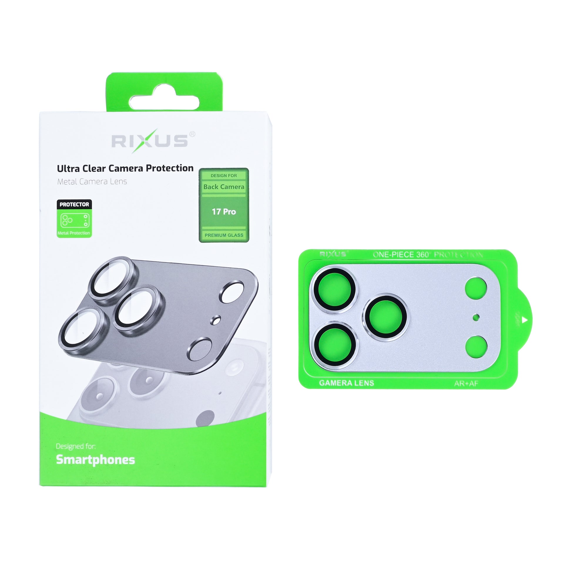 Rixus Ultra Clear Camera Protection For Apple iPhone 17 Pro Silver
