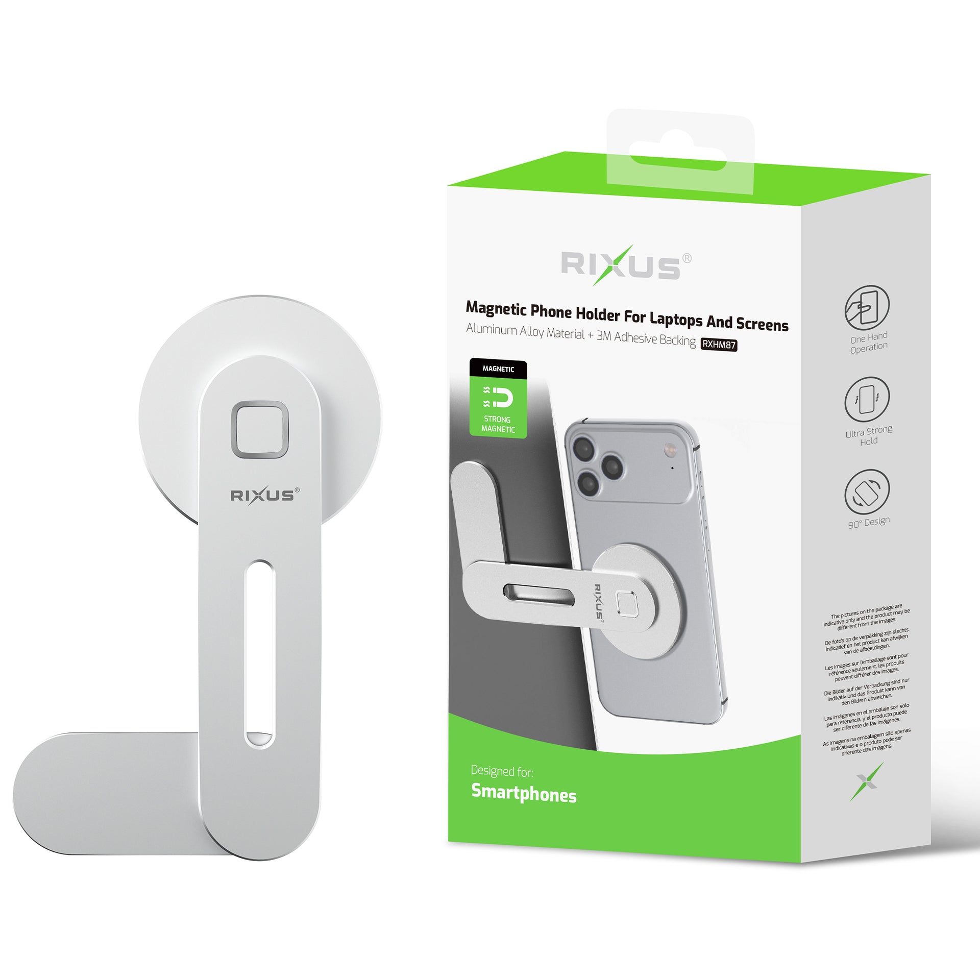 Rixus RXHM87 Magnetic Phone Holder For Laptops And Screens