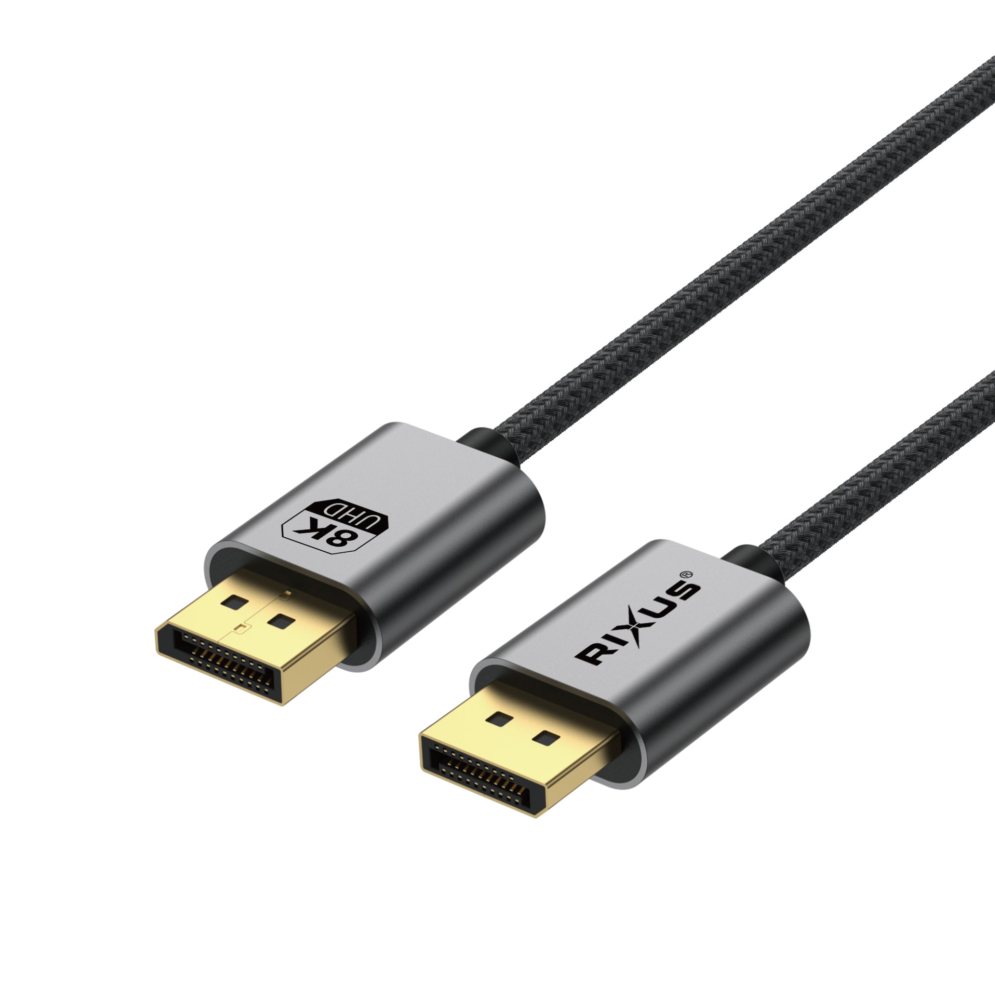 Rixus RXDP12 Display Port Cable 8K 2m Space Grey