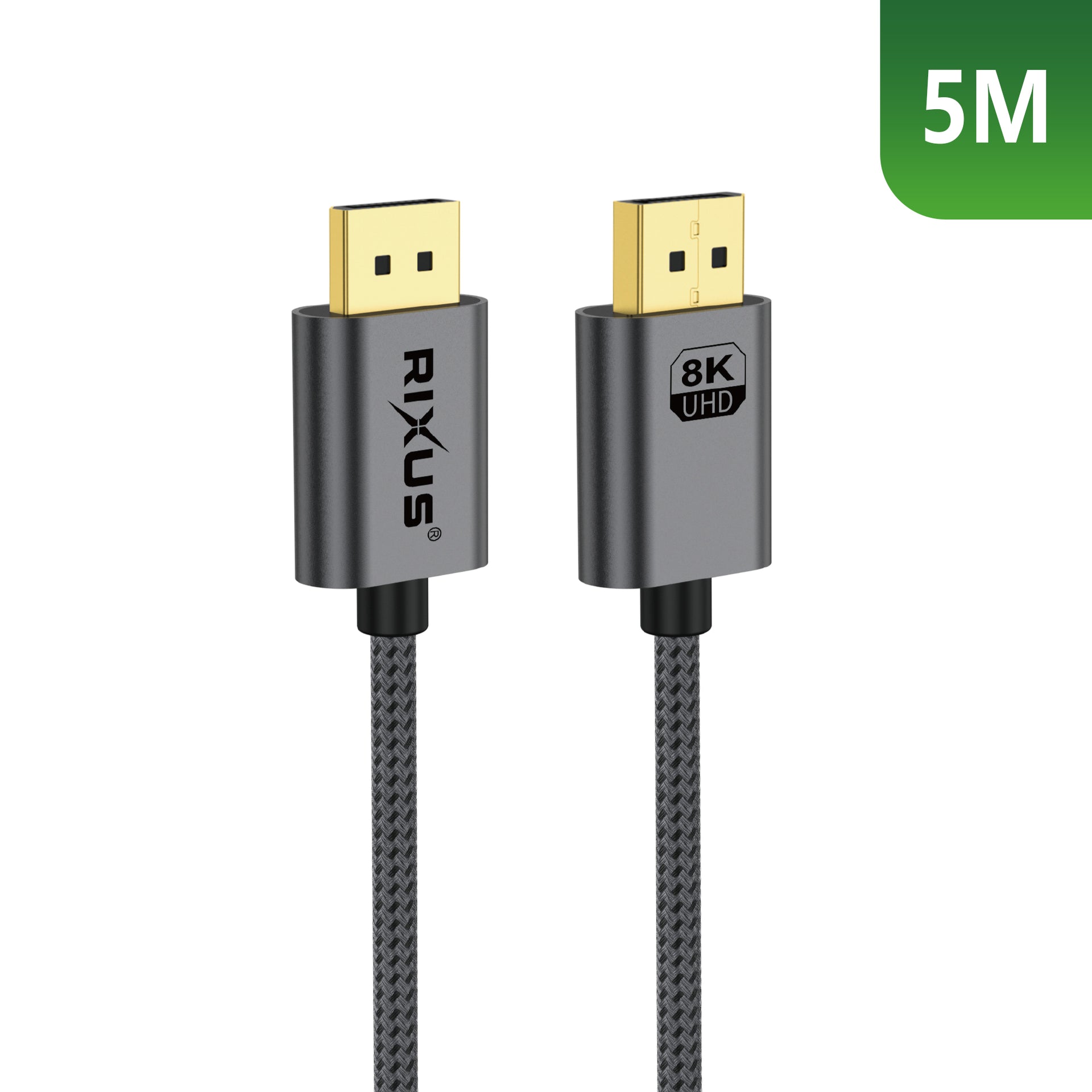 Rixus RXDP15 Display Port Cable 8K 5m Space Grey