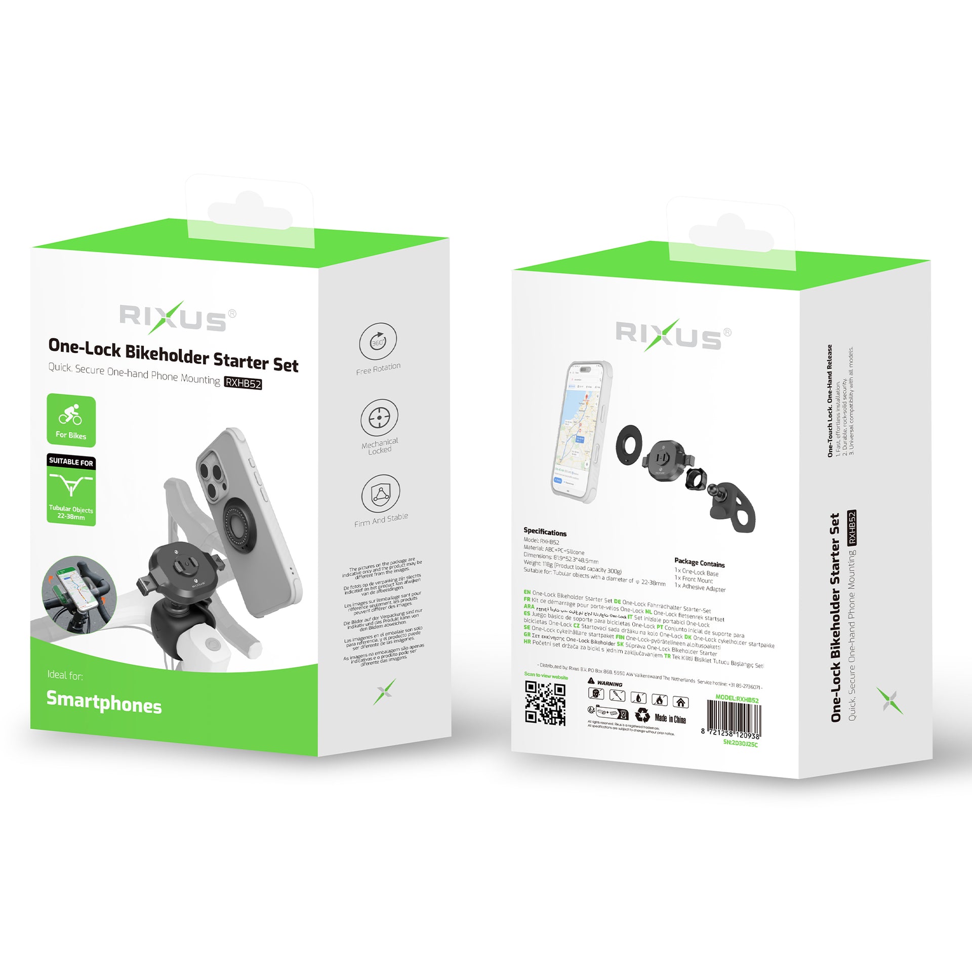 Rixus RXHB52 One-Lock Bike Holder Starter Set