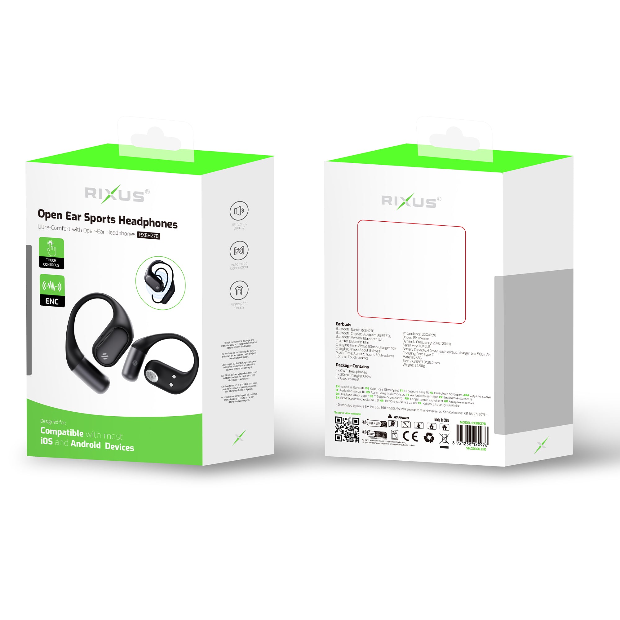 Rixus RXBH27B Sports Open Earphones