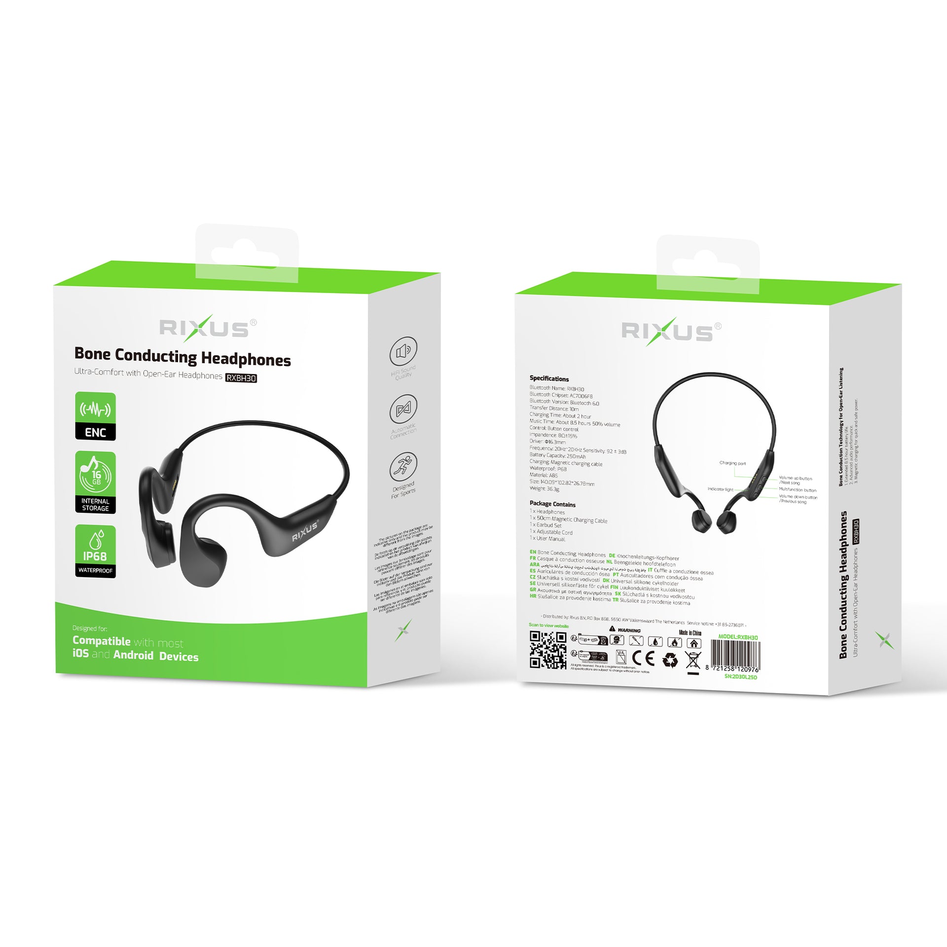 Rixus RXBH30 Bone Conducting Headphones