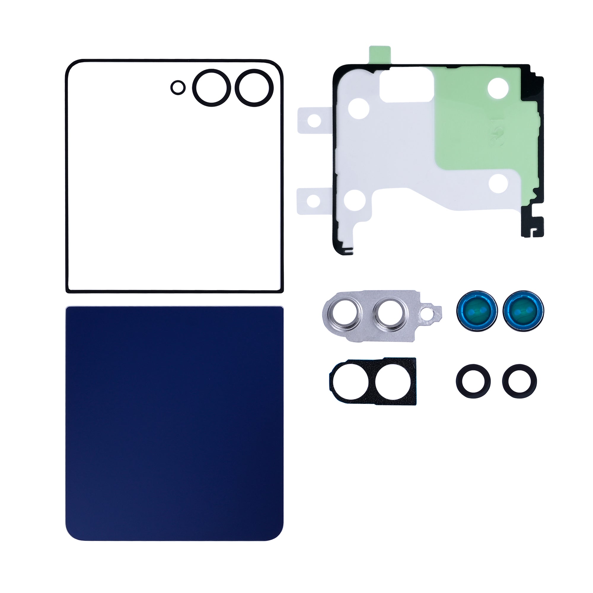 Samsung Galaxy Z Flip7 F766B Back Cover Set With Lens Blue Shadow OEM