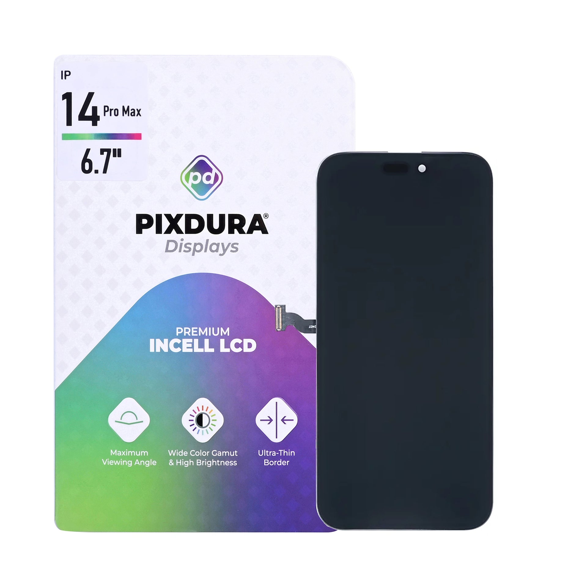 PIXDURA For Apple iPhone 14 Pro Max Display And Digitizer In-Cell Premium (IC Removable) (120Hz)