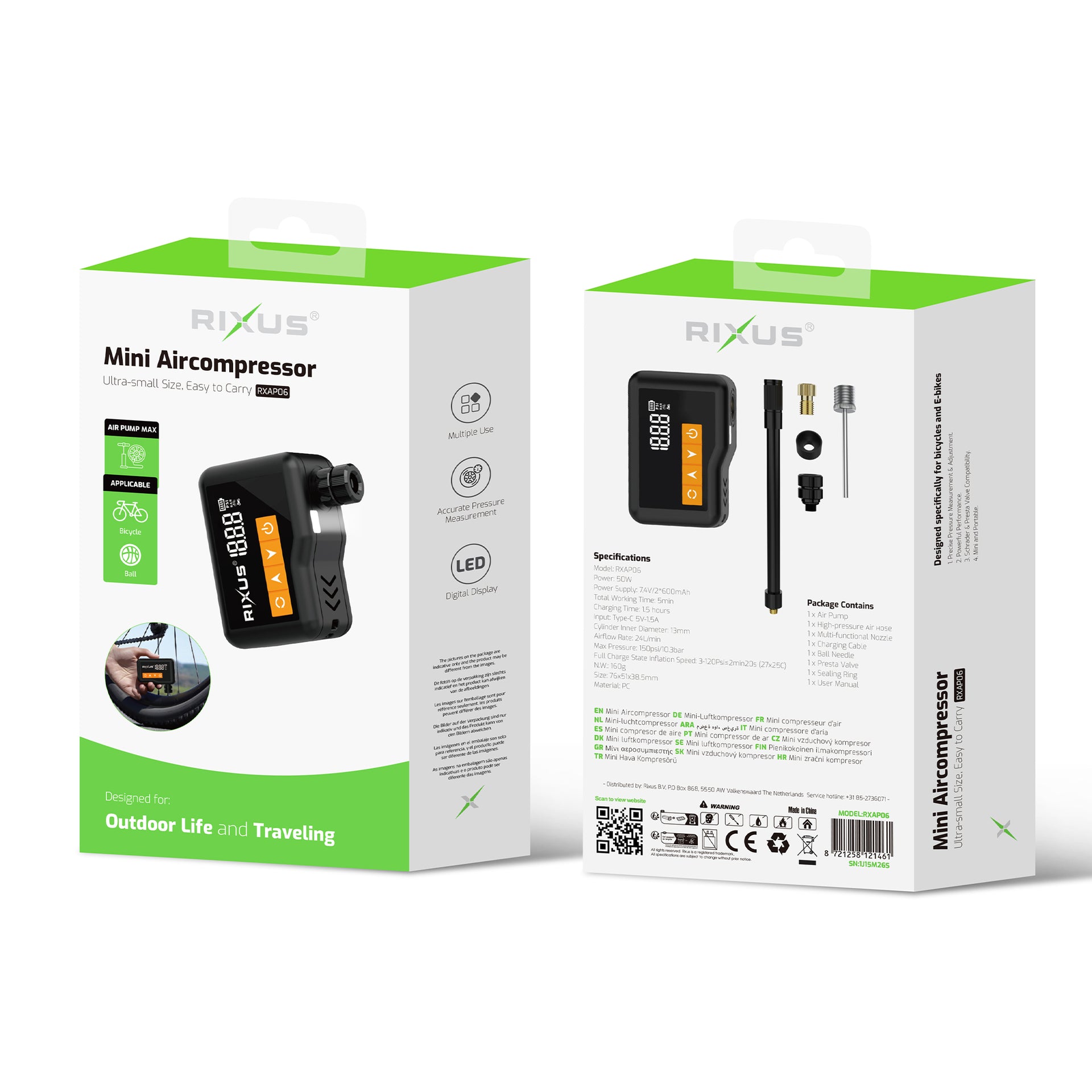 Rixus RXAP06 Mini Air Compressor