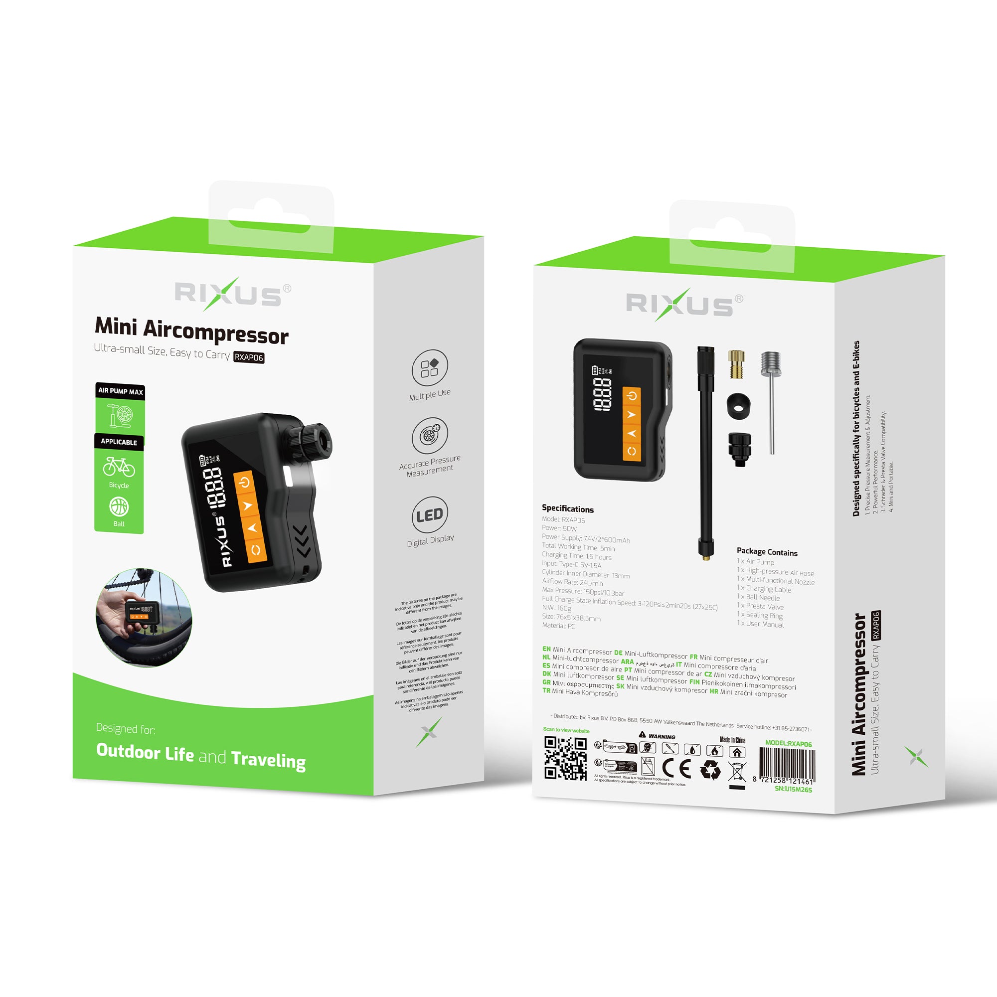 Rixus RXAP06 Mini Air Compressor
