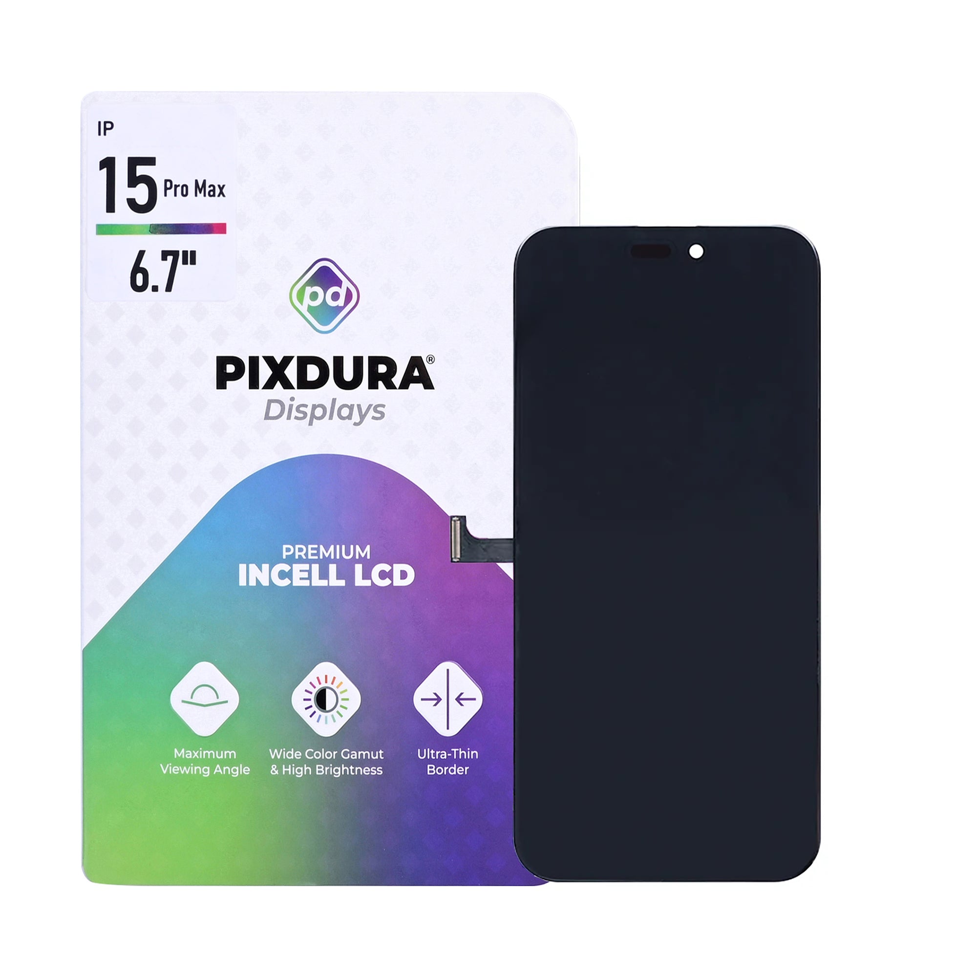 PIXDURA For Apple iPhone 15 Pro Max Display And Digitizer In-Cell Premium (IC Removable) (120Hz)