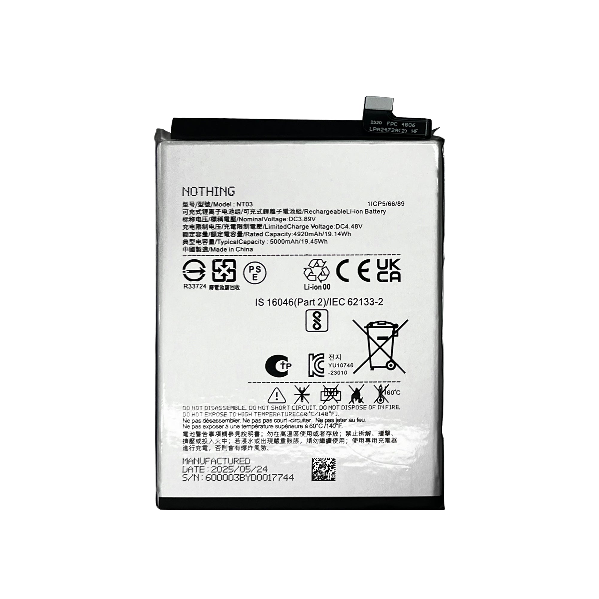 Nothing Phone 3, 3a Lite Battery NT03 OEM