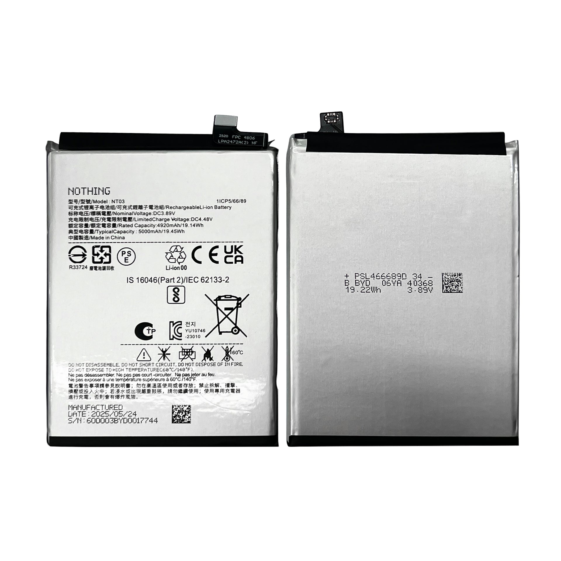 Nothing Phone 3, 3a Lite Battery NT03 OEM