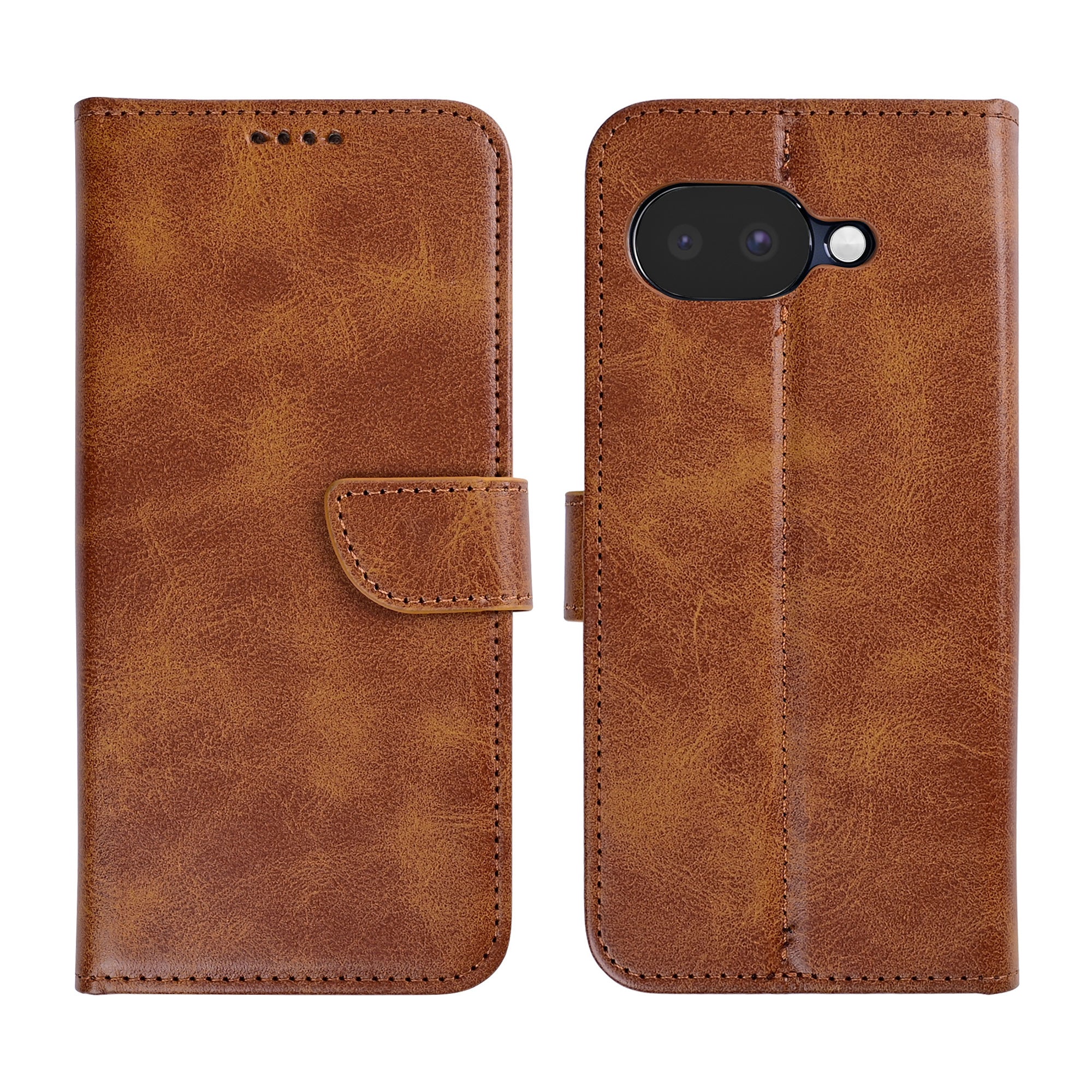 Rixus Bookcase For Google Pixel 10a Light Brown