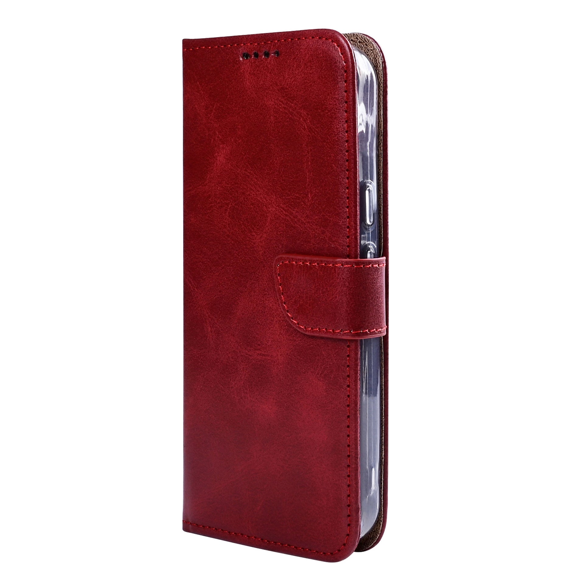 Rixus Bookcase For Google Pixel 10a Dark Red