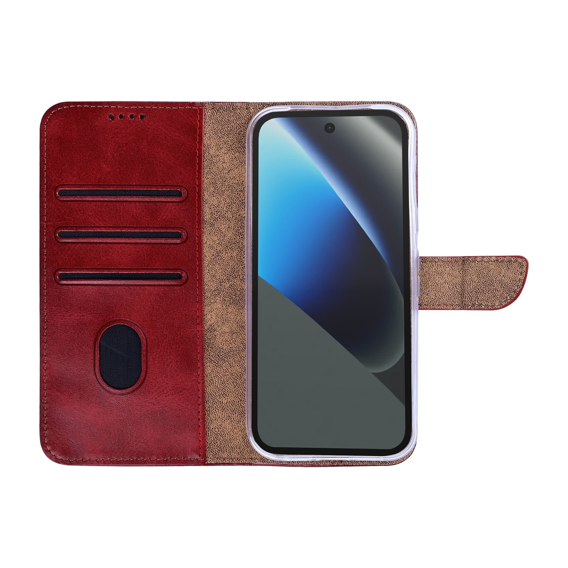 Rixus Bookcase For Google Pixel 10a Dark Red