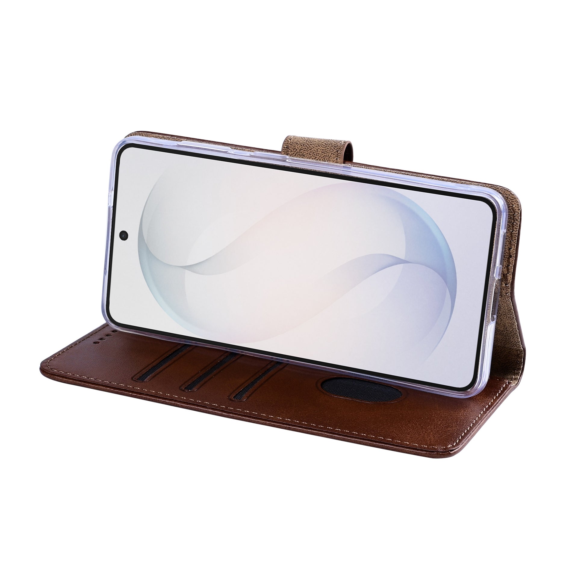 Rixus Bookcase For Samsung Galaxy S26 Plus Brown