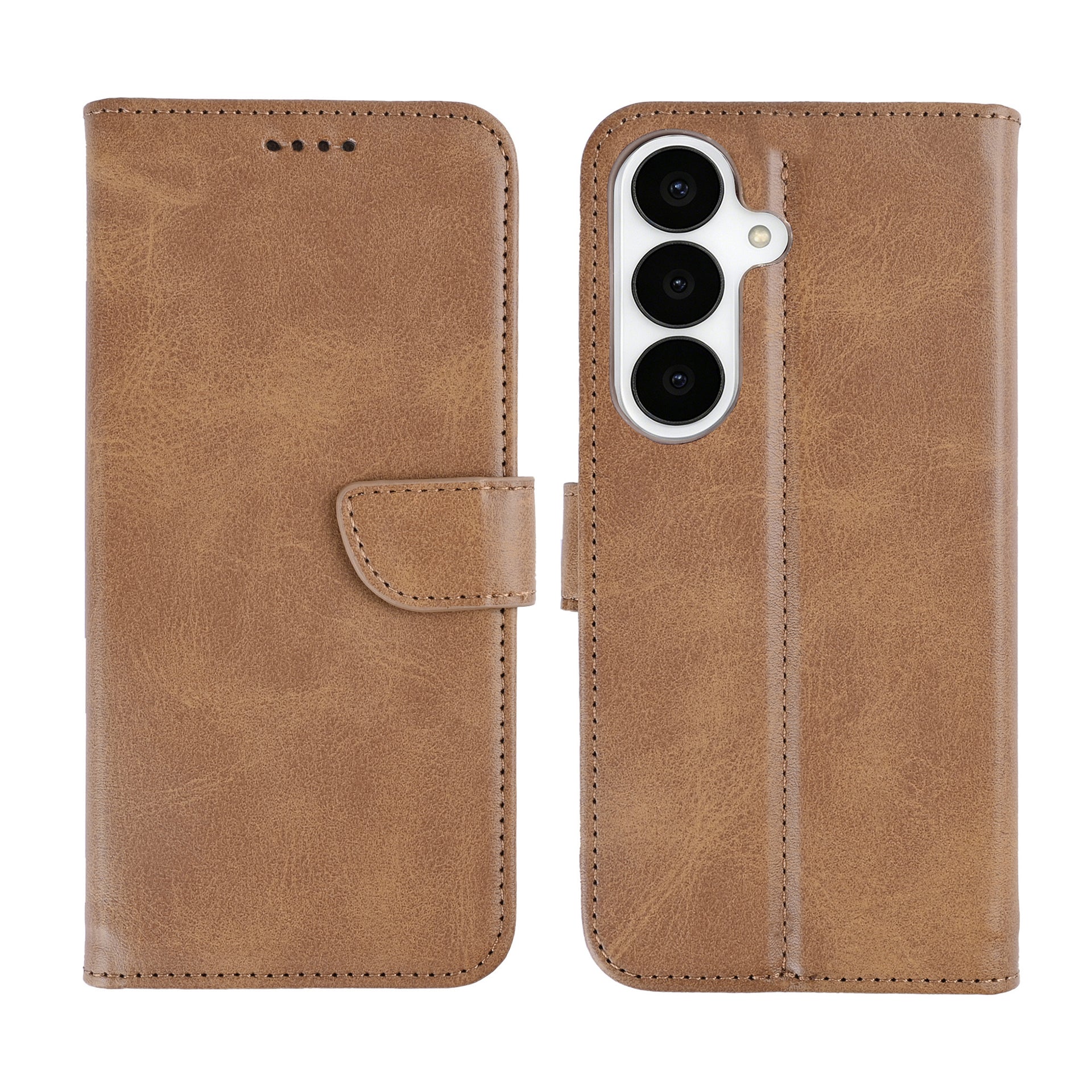 Rixus Bookcase For Samsung Galaxy S26 Plus Light Brown
