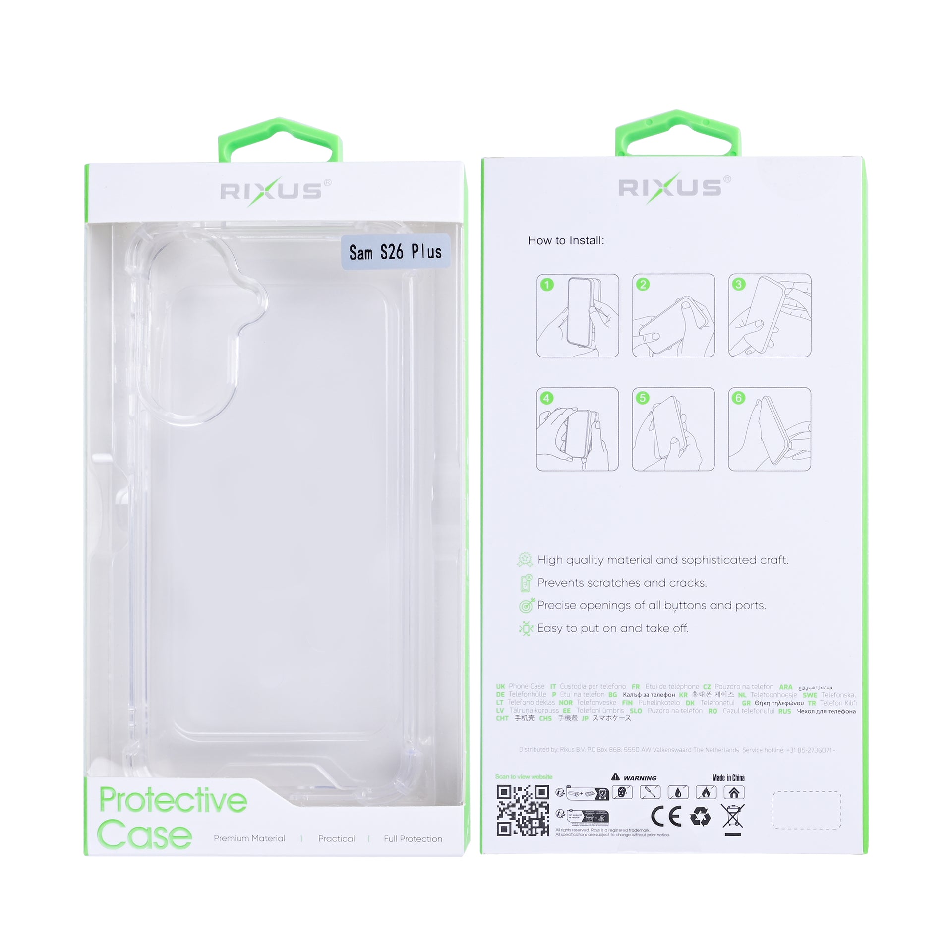 Rixus Anti-Burst Case For Samsung Galaxy S26 Plus Transparent