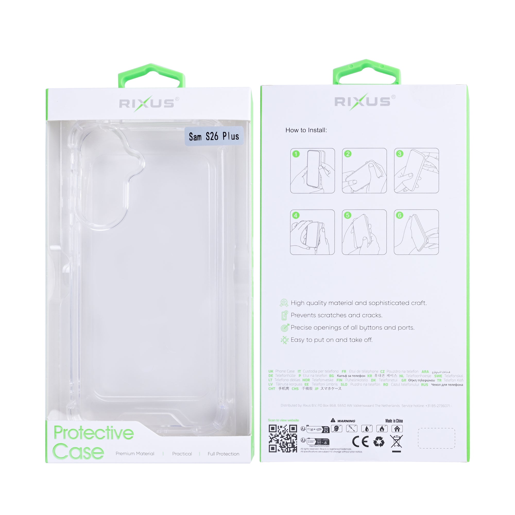 Rixus Anti-Burst Case For Samsung Galaxy S26 Plus Transparent