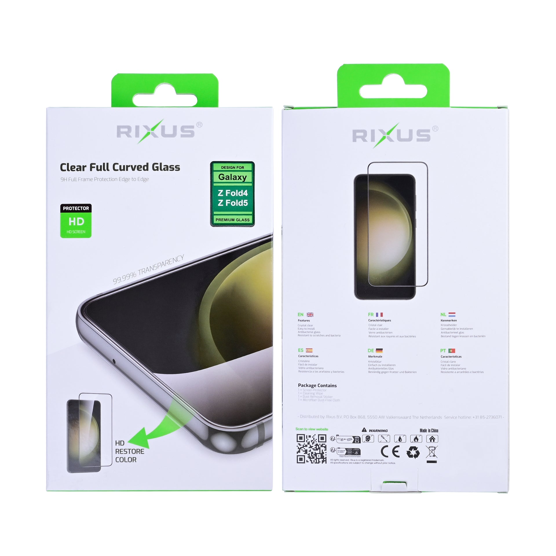 Rixus Clear HD Tempered Glass For Samsung Galaxy Z Fold4, Z Fold5
